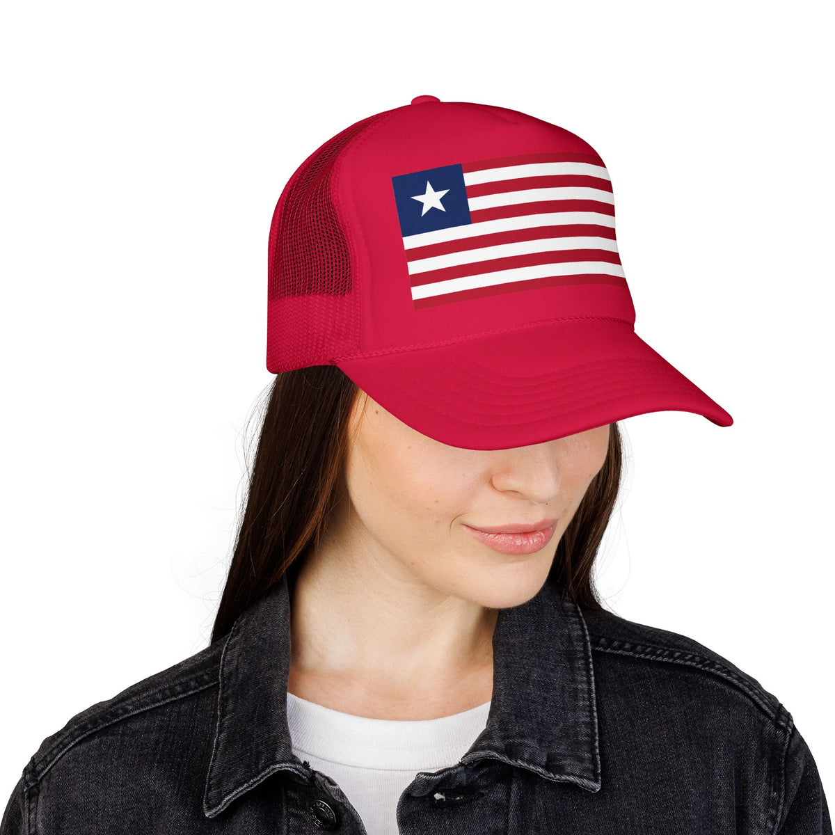 Liberia Flag Foam Trucker Hat | Liberian Pride Snapback Cap | Rep Ya Flag - Rep Ya Flag