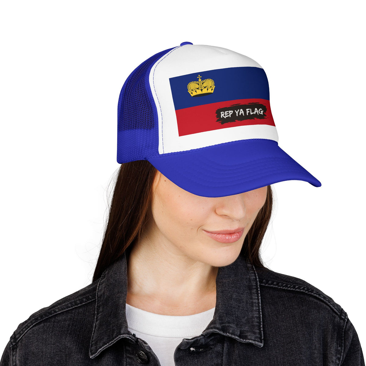 Liechtenstein Flag Foam Trucker Hat | Liechtensteiner Pride Snapback Cap | Rep Ya Flag - Rep Ya Flag
