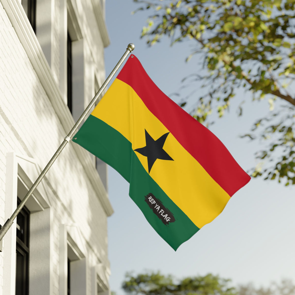 Ghana Flag Garden Banner | Double Sided Outdoor Flag | Rep Ya Flag - Rep Ya Flag