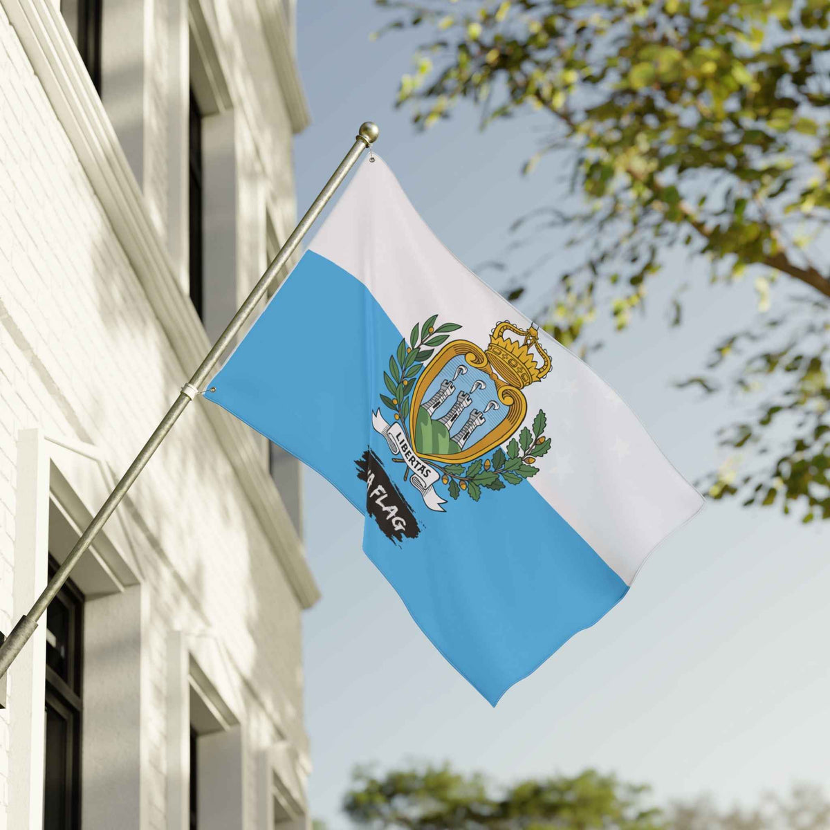 San Marino Flag Garden Banner | Double Sided Outdoor Flag | Rep Ya Flag