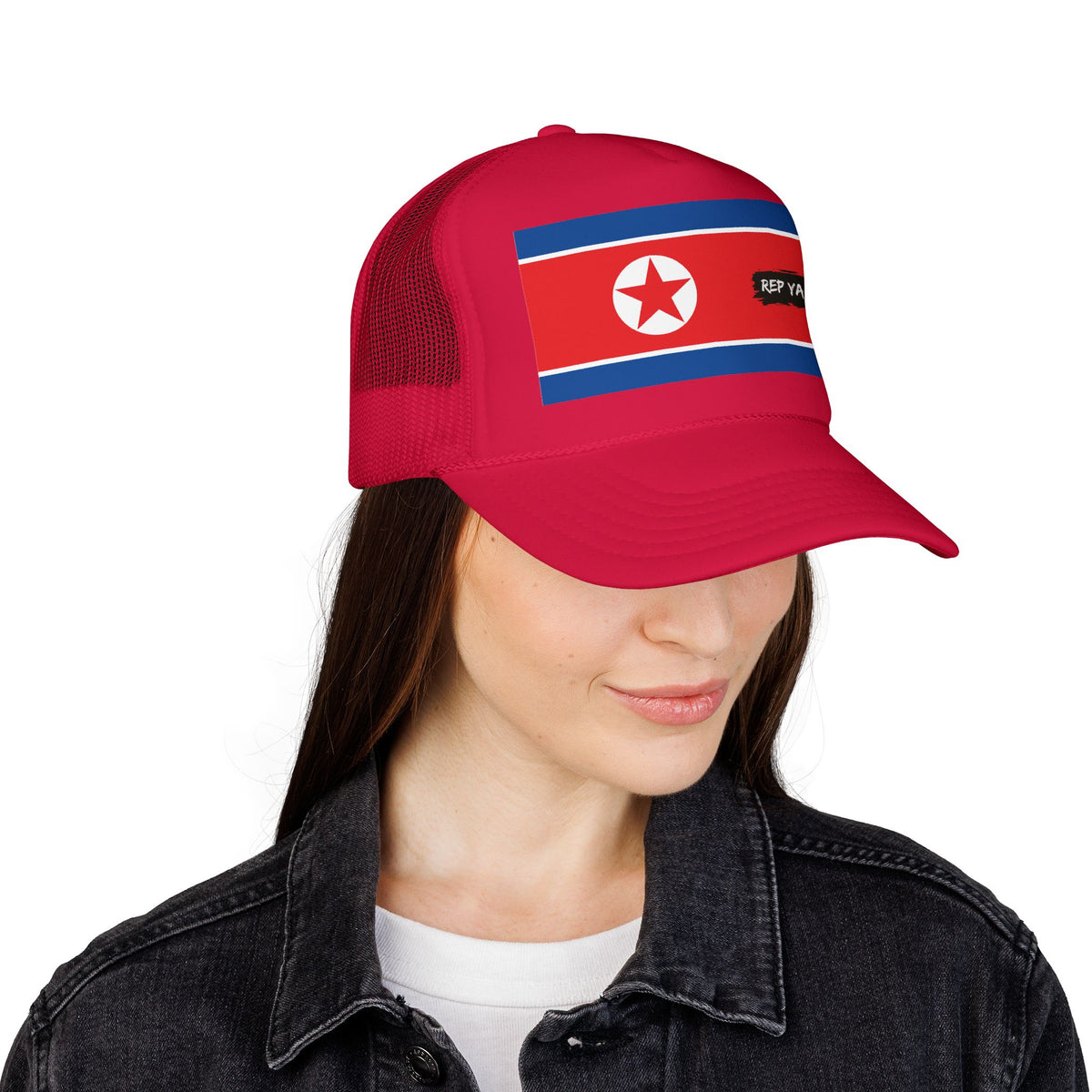 North Korea Flag Foam Trucker Hat | North Korean Pride Snapback Cap | Rep Ya Flag - Rep Ya Flag
