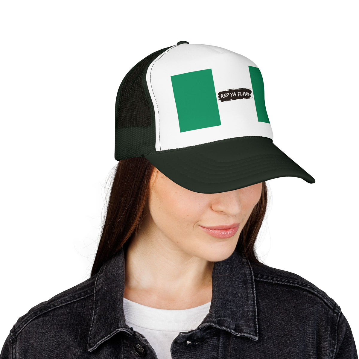 Nigeria Flag Foam Trucker Hat | Nigerian Pride Snapback Cap | Rep Ya Flag - Rep Ya Flag