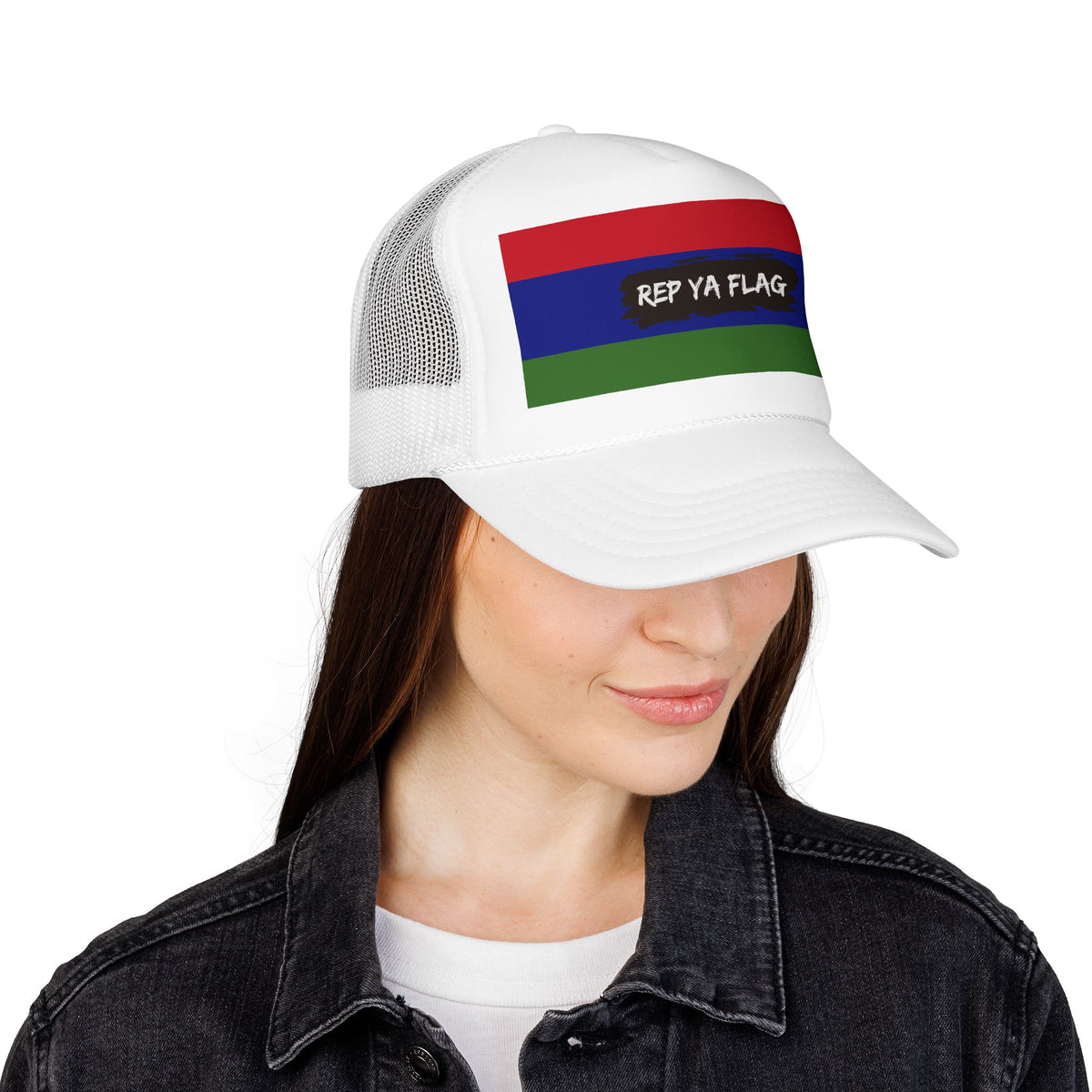 Gambia Flag Foam Trucker Hat | Gambian Pride Snapback Cap | Rep Ya Flag - Rep Ya Flag
