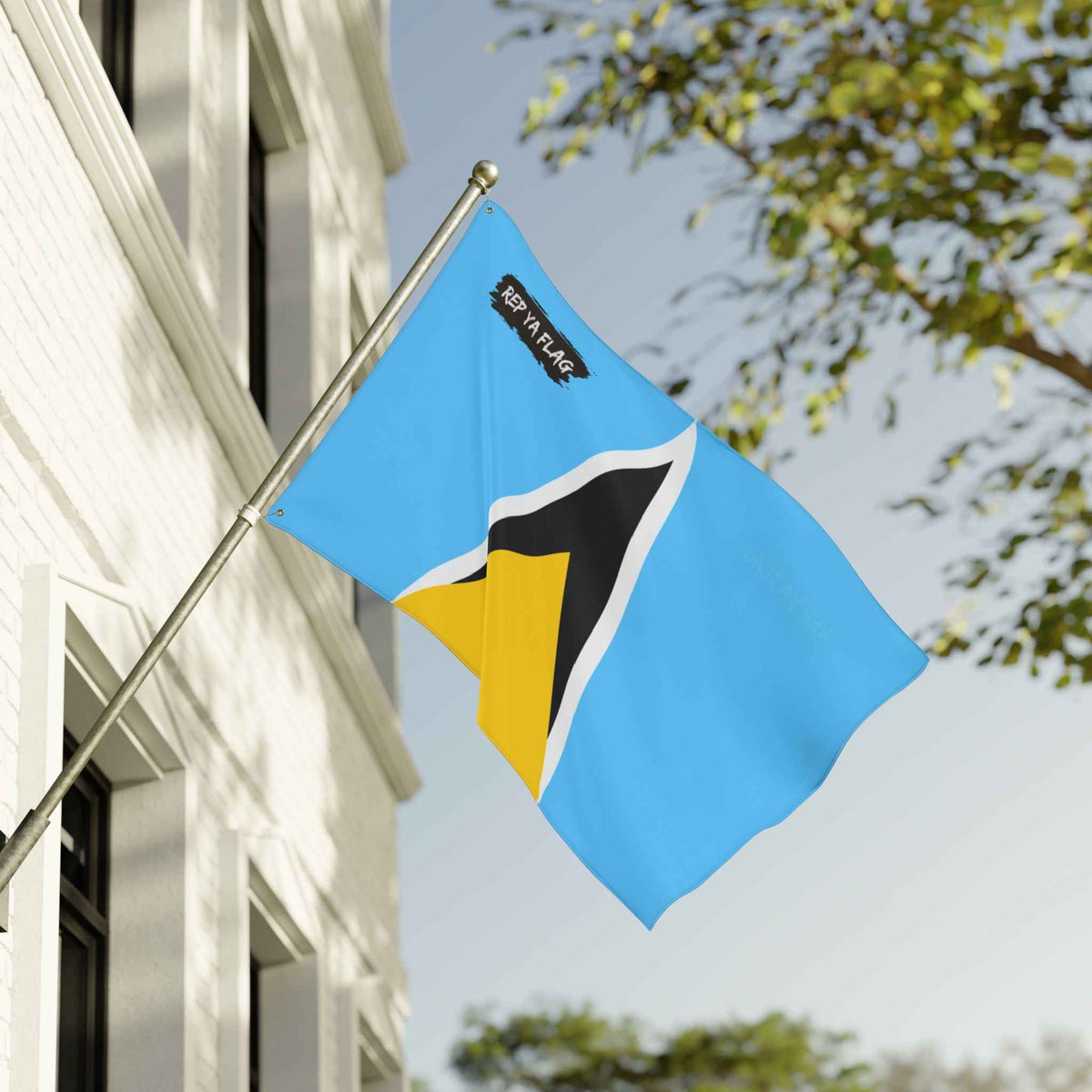 Saint Lucia Flag Garden Banner | Double Sided Outdoor Flag | Rep Ya Flag