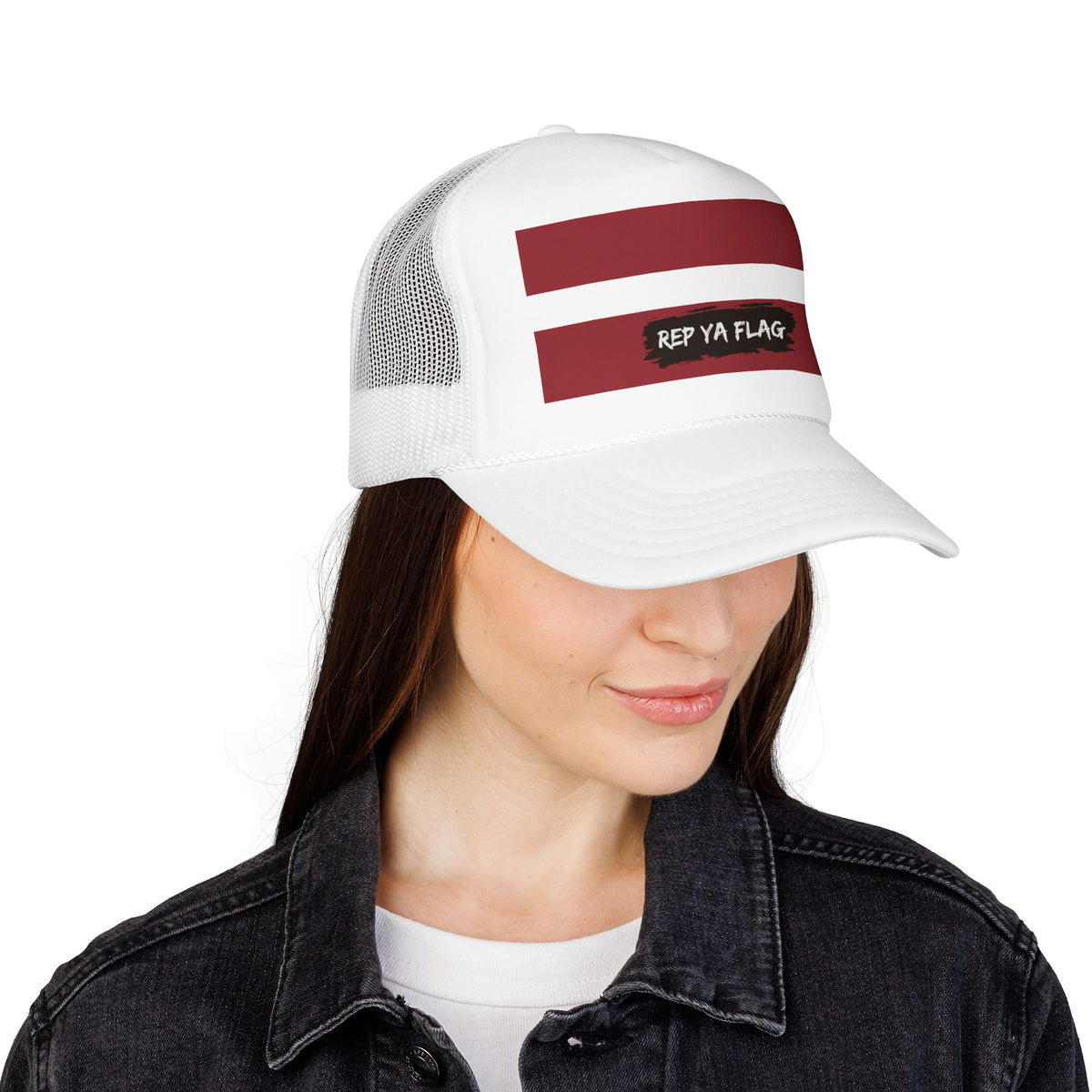 Latvia Flag Foam Trucker Hat | Latvian Pride Snapback Cap | Rep Ya Flag - Rep Ya Flag