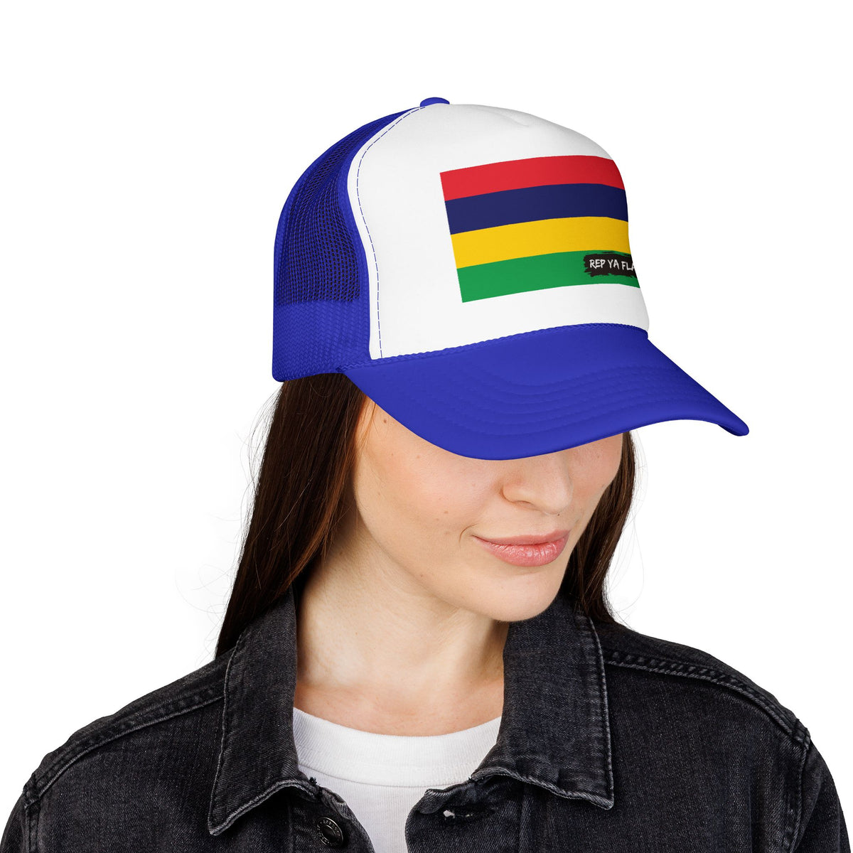 Mauritius Flag Foam Trucker Hat | Mauritian Pride Snapback Cap | Rep Ya Flag - Rep Ya Flag