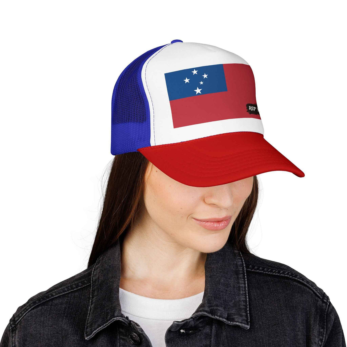 Samoa Flag Foam Trucker Hat | Samoan Pride Snapback Cap | Rep Ya Flag