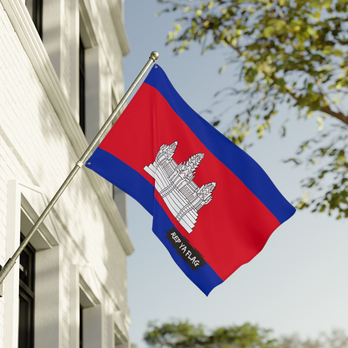 Cambodia Flag Garden Banner | Double Sided Outdoor Flag | Rep Ya Flag - Rep Ya Flag