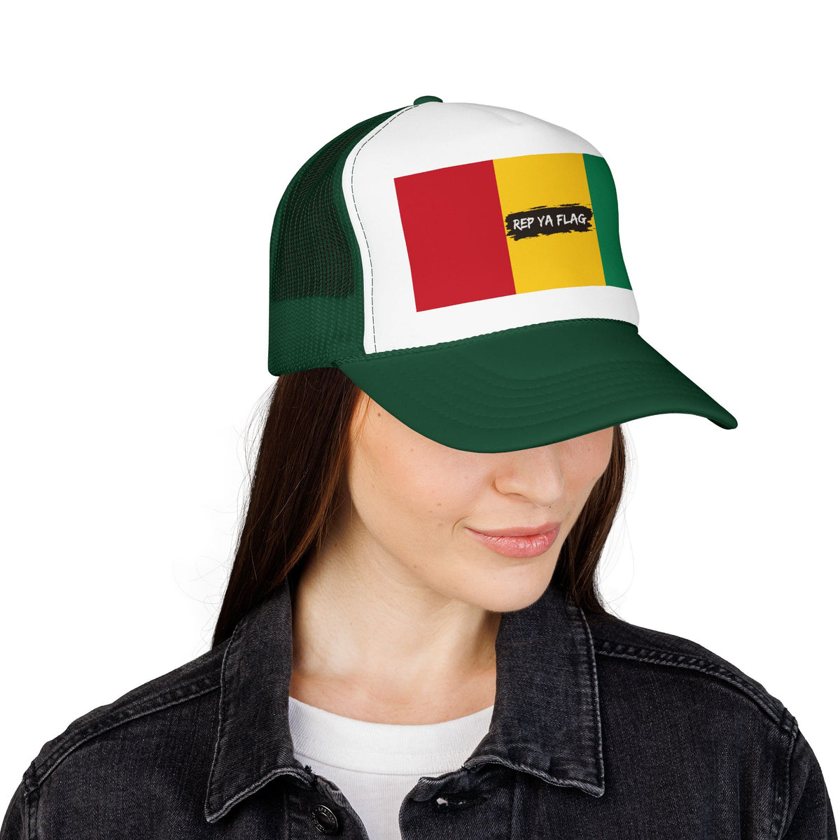 Guinea Flag Foam Trucker Hat | Guinean Pride Snapback Cap | Rep Ya Flag - Rep Ya Flag