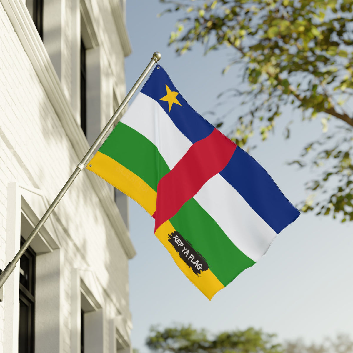 Central African Republic Flag Garden Banner | Double Sided Outdoor Flag | Rep Ya Flag - Rep Ya Flag