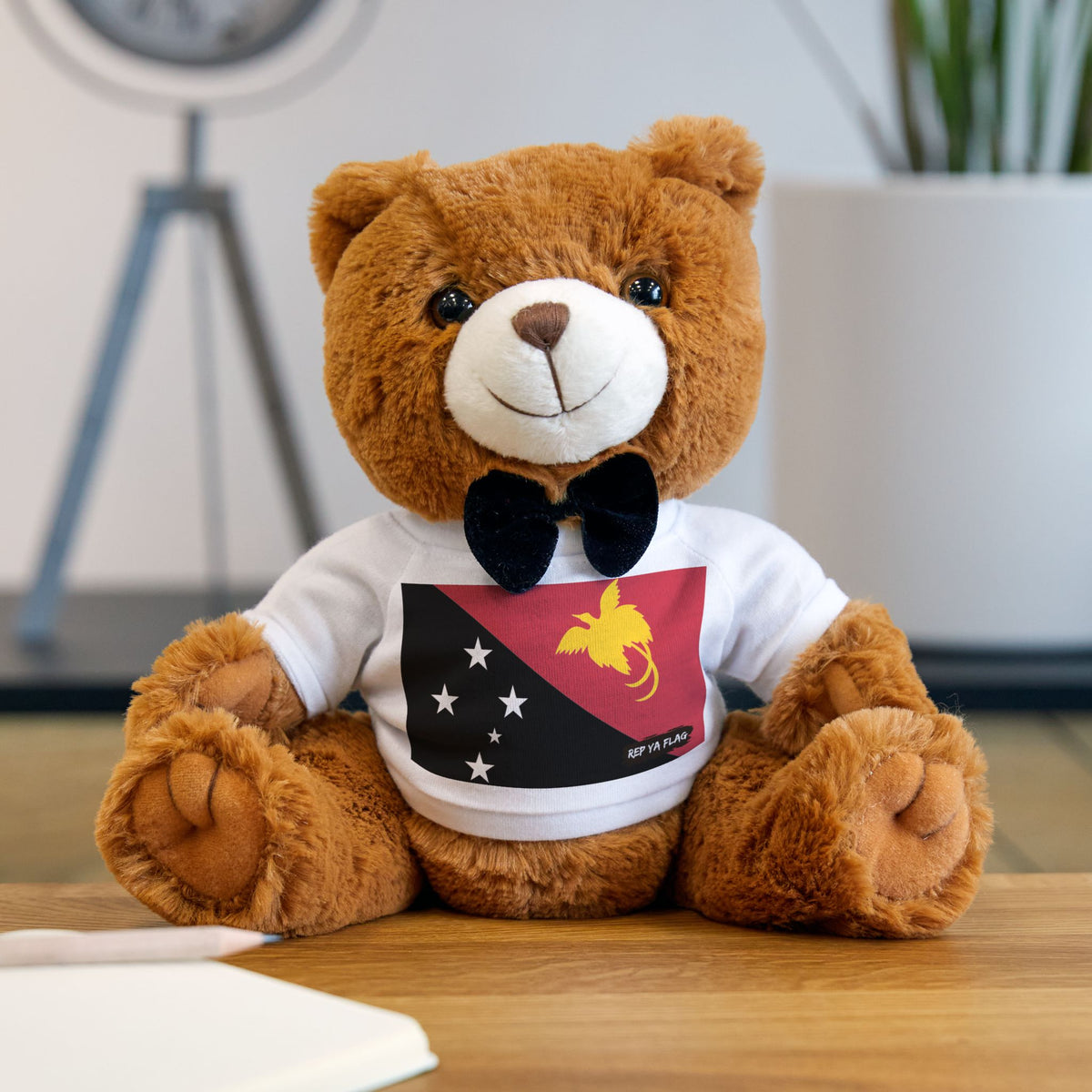 Papua New Guinea Flag Teddy Bear | PNG Plush Gift | Papua New Guinean Heritage Bear | Cultural Keepsake | Baby Gift Stuffed Animal - Rep Ya Flag