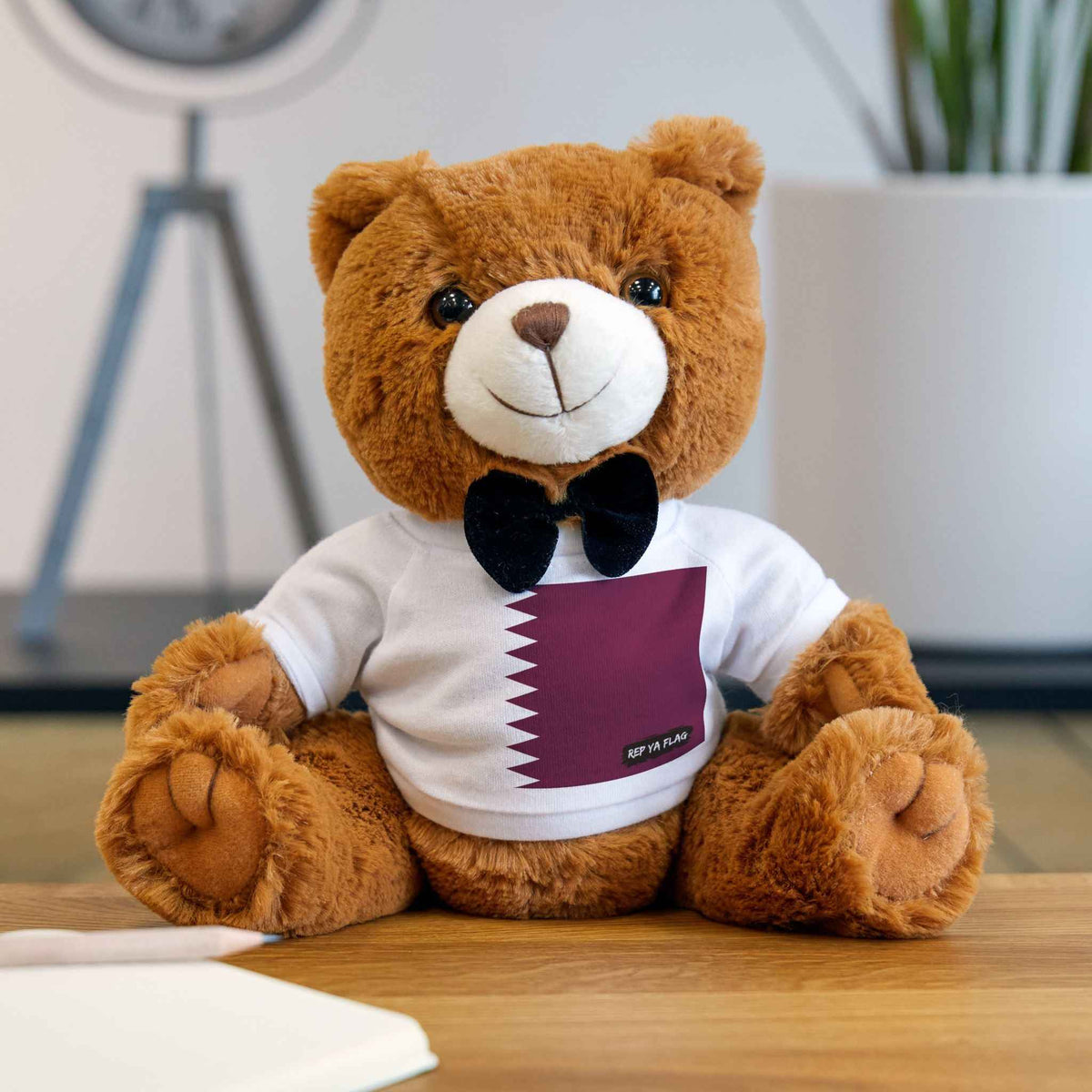 Qatar Flag Teddy Bear | Qatari Heritage Plush Gift | Rep Ya Flag