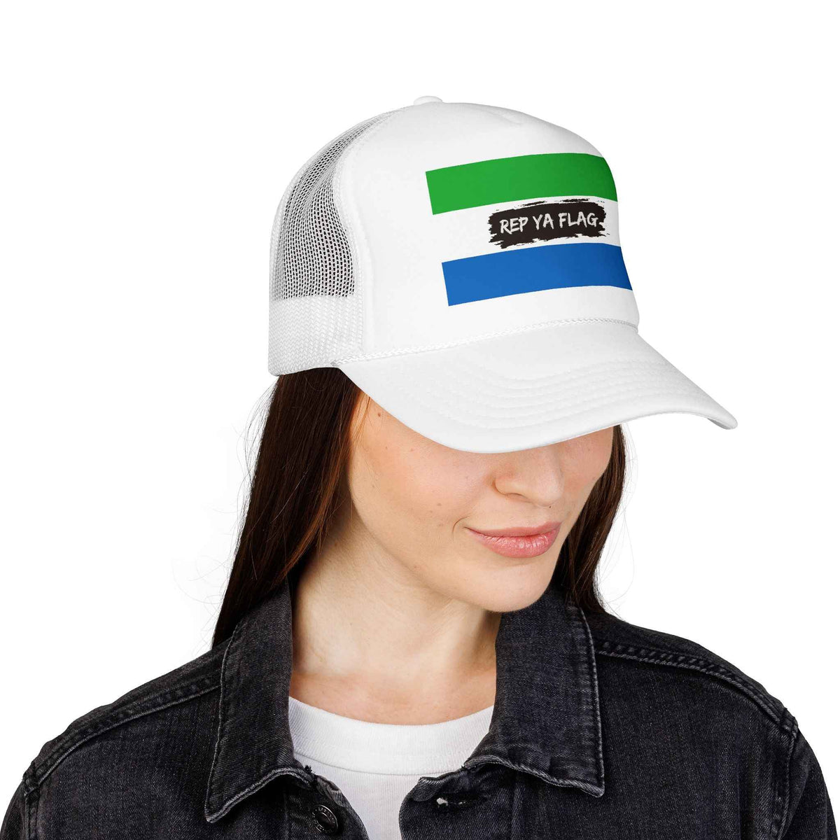 Sierra Leone Flag Foam Trucker Hat | Sierra Leonean Pride Snapback Cap | Rep Ya Flag