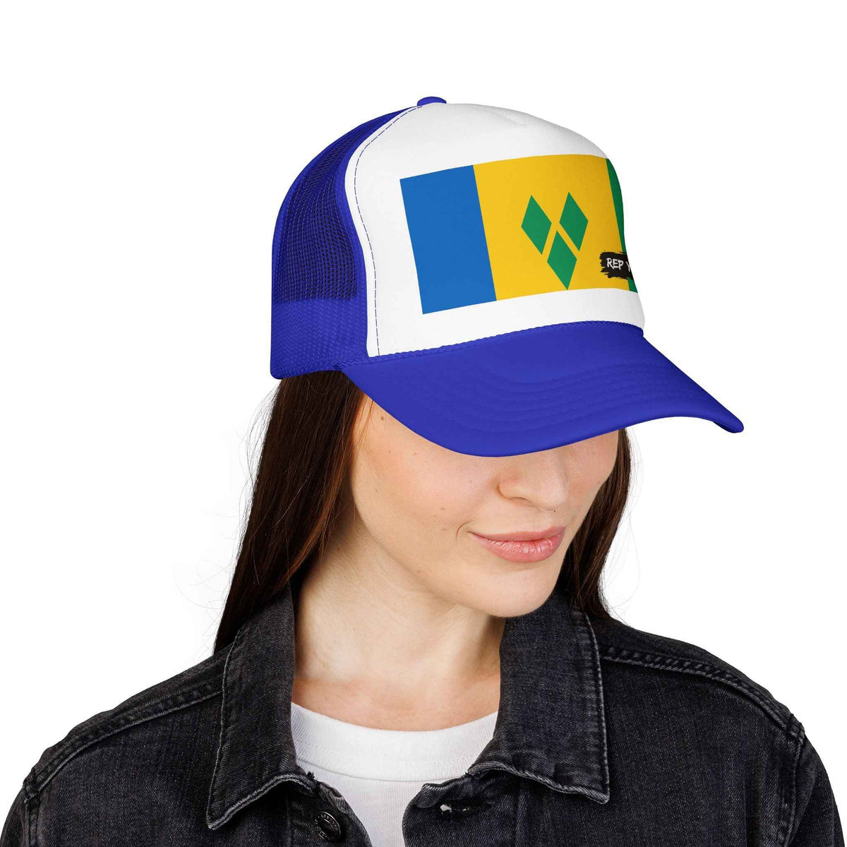 Saint Vincent and the Grenadines Flag Foam Trucker Hat | Vincentian Pride Snapback Cap | Rep Ya Flag