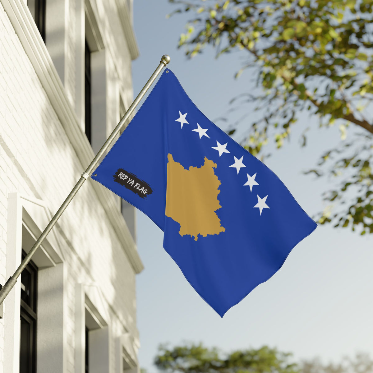 Kosovo Flag Garden Banner | Double Sided Outdoor Flag | Rep Ya Flag - Rep Ya Flag
