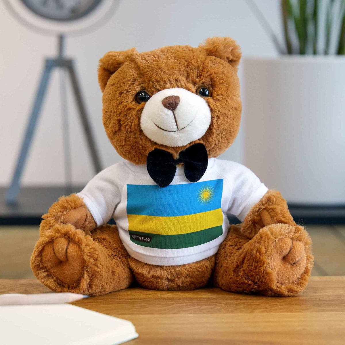 Rep Ya Flag Rwanda Teddy Bear | Rwanda Plush Gift | Rwandan Heritage Bear | Cultural Keepsake | Baby Gift Stuffed Animal