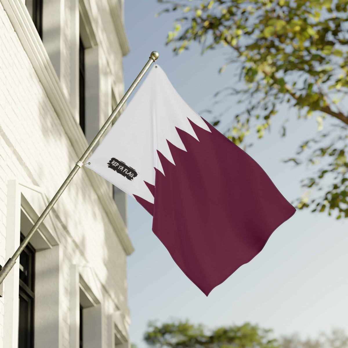 Qatar Flag Garden Banner | Double Sided Outdoor Flag | Rep Ya Flag