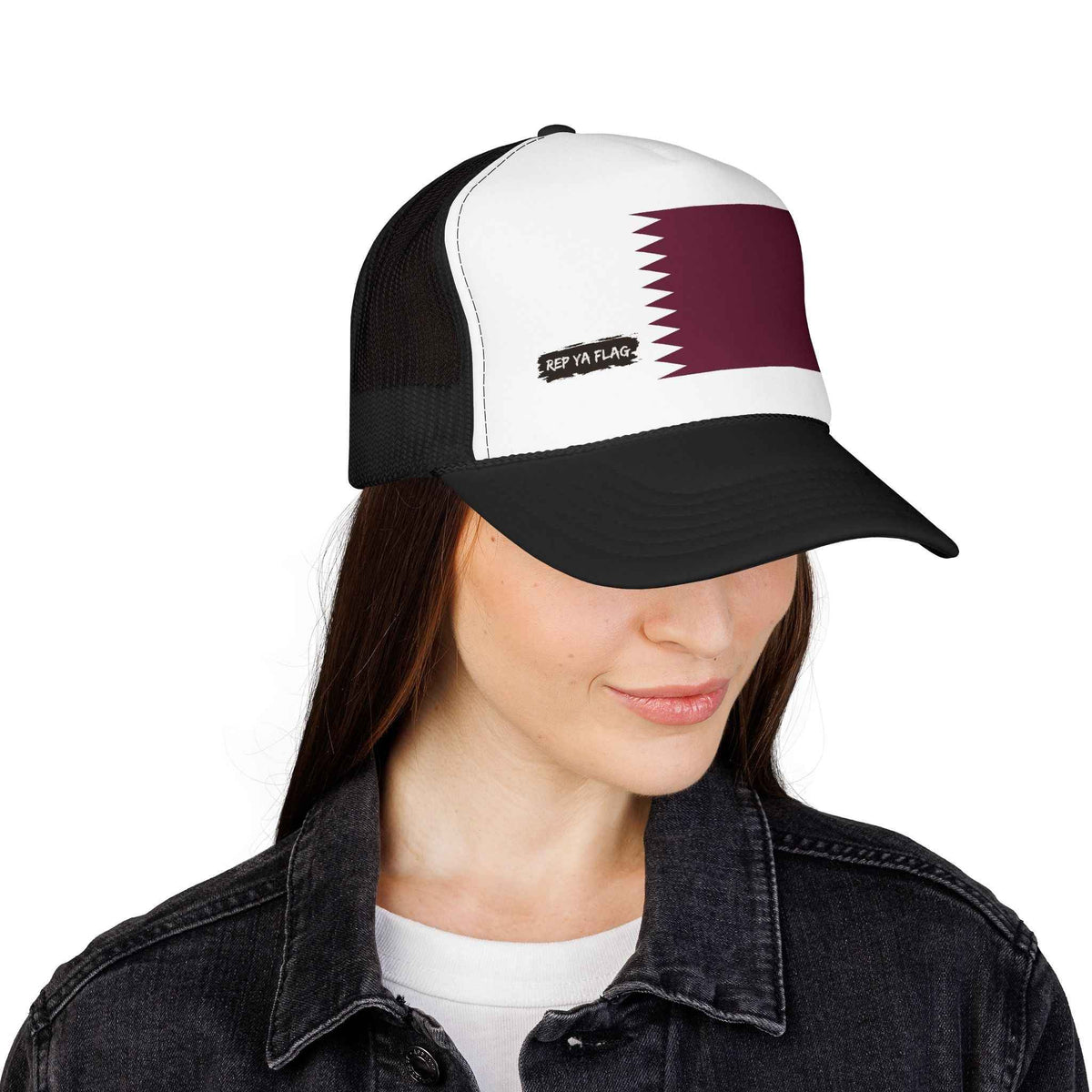 Qatar Flag Foam Trucker Hat | Qatari Pride Snapback Cap | Rep Ya Flag