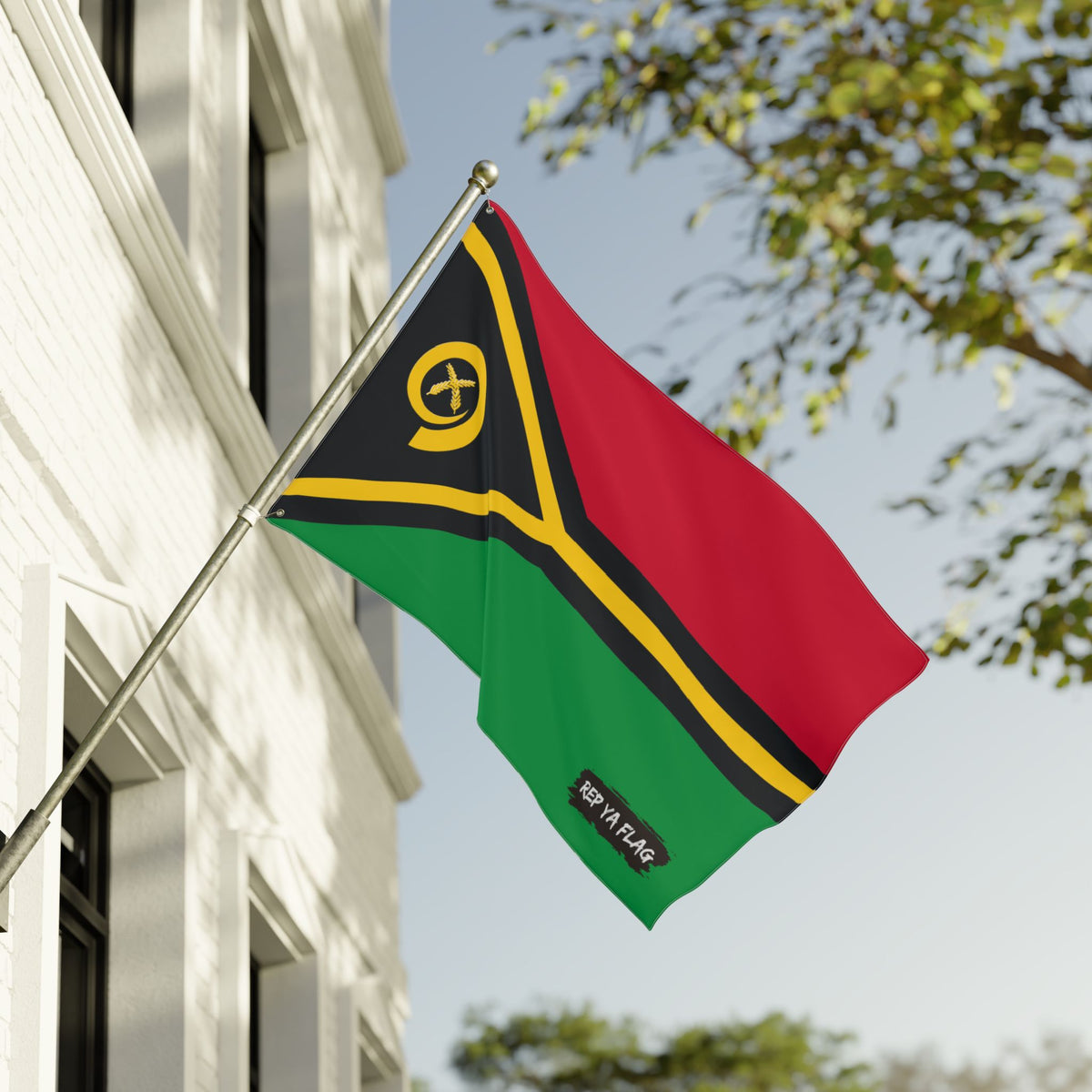 Vanuatu Flag Double-Sided Outdoor Garden Flag