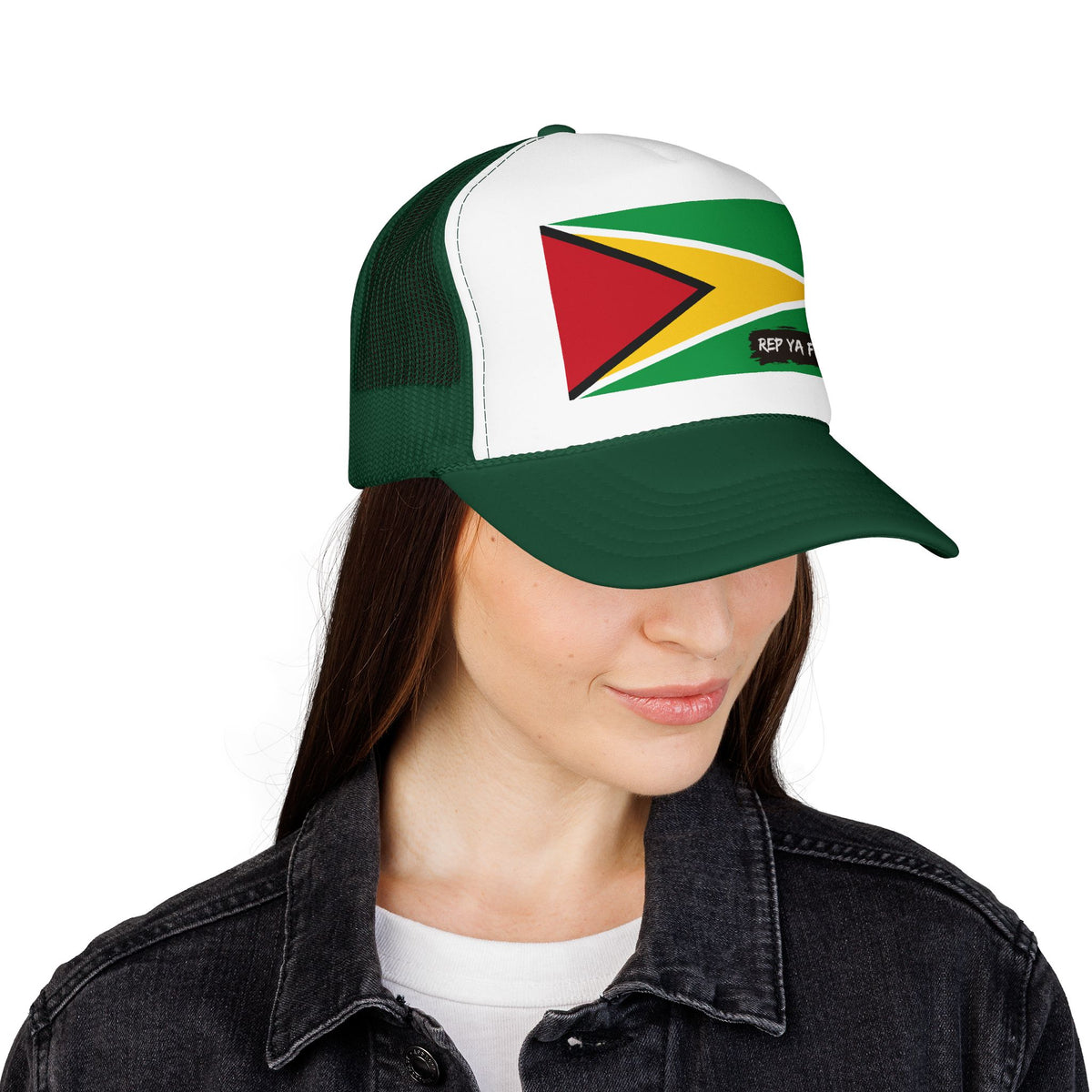 Guyana Flag Foam Trucker Hat | Guyanese Pride Snapback Cap | Rep Ya Flag - Rep Ya Flag