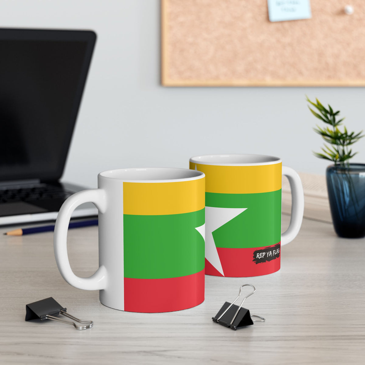 Myanmar Flag Coffee Tea Mug 11oz 15oz | Rep Ya Flag Ceramic Mug - Rep Ya Flag