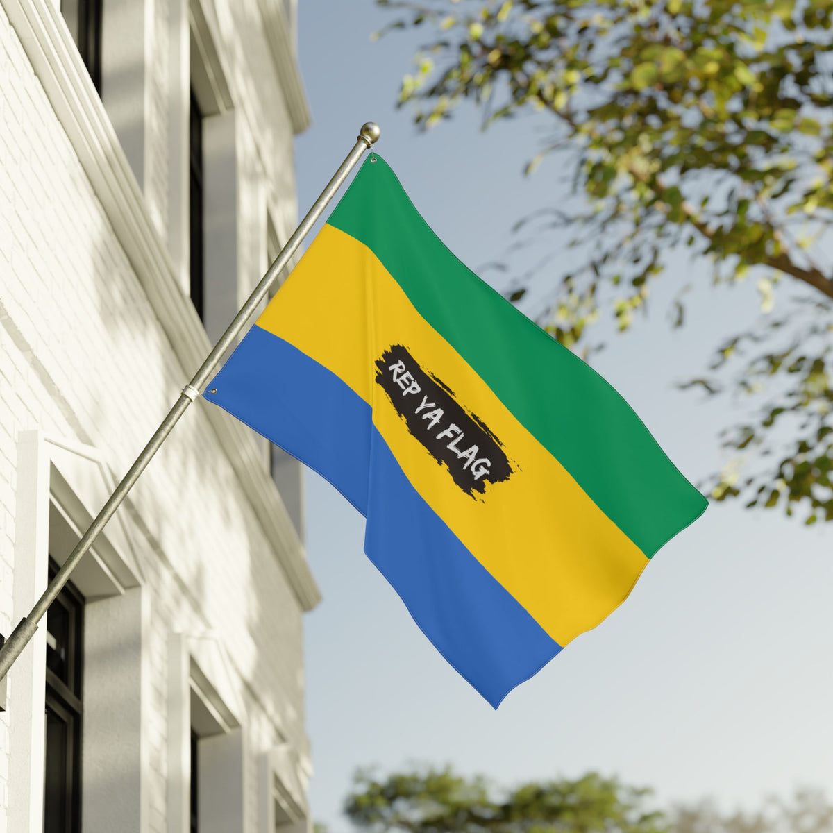 Gabon Flag Garden Banner | Double Sided Outdoor Flag | Rep Ya Flag - Rep Ya Flag