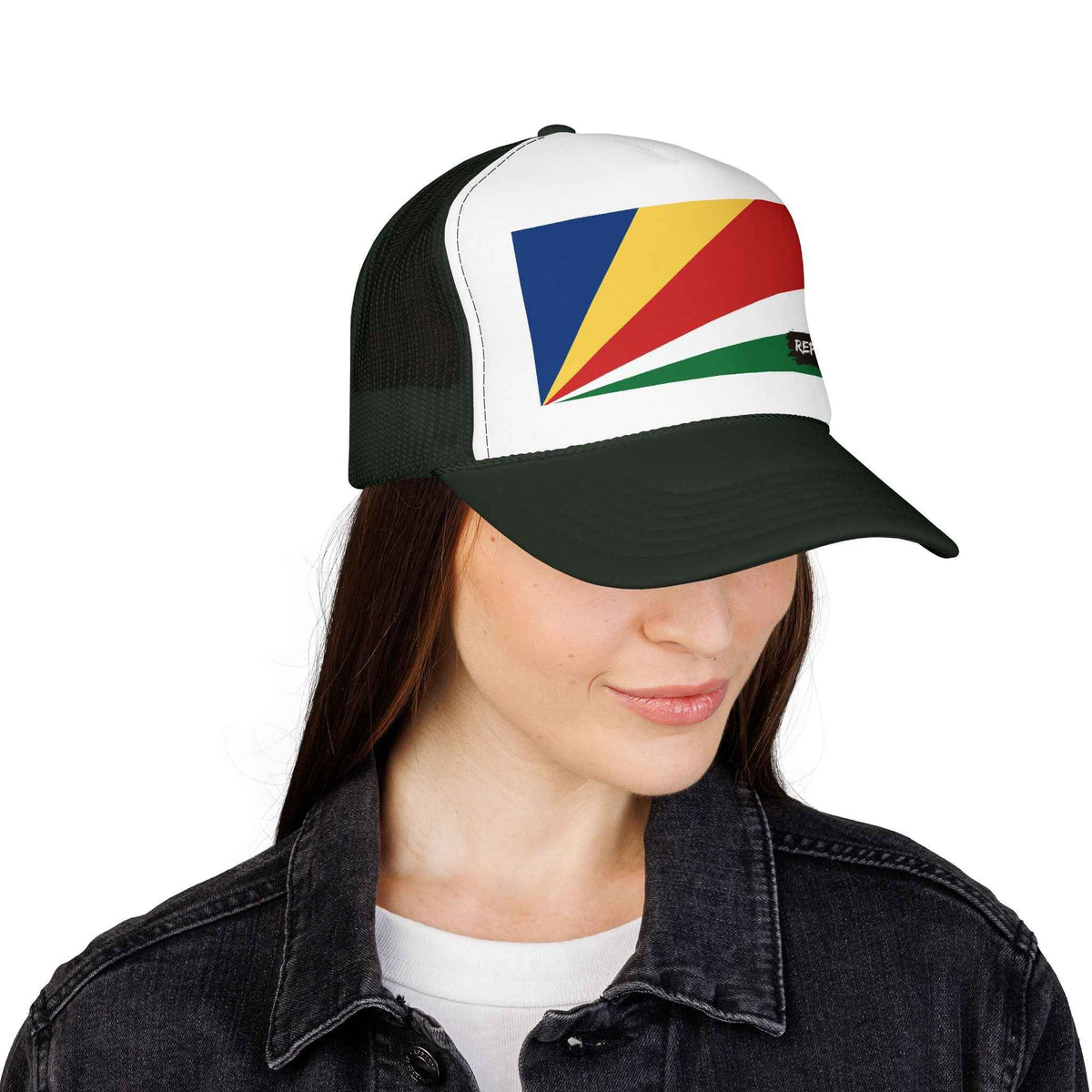 Seychelles Flag Foam Trucker Hat | Seychellois Pride Snapback Cap | Rep Ya Flag
