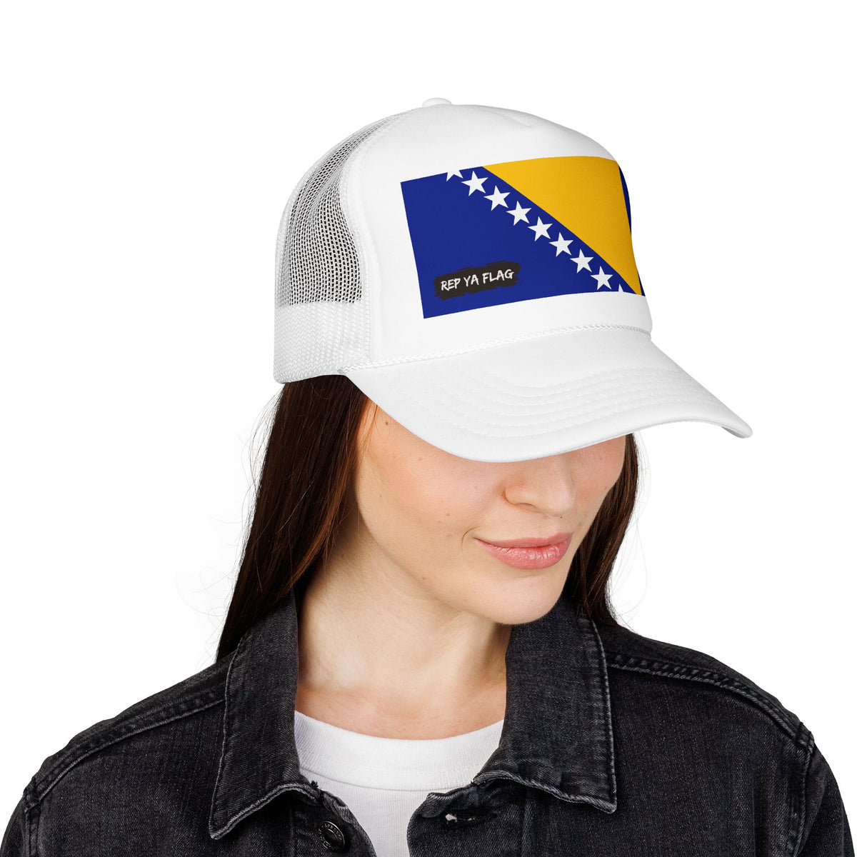 Bosnia and Herzegovina Flag Foam Trucker Hat | Bosnian Pride Snapback Cap | Rep Ya Flag - Rep Ya Flag