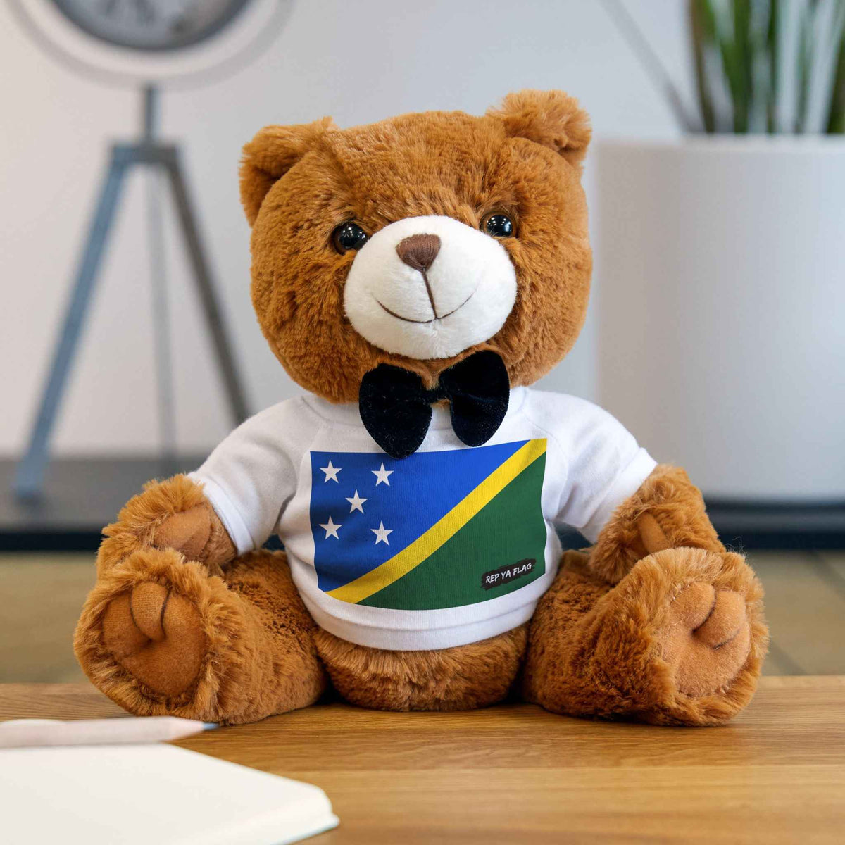Solomon Islands Flag Teddy Bear | Solomon Islander Plush Gift | Heritage Bear | Cultural Keepsake | Baby Gift Stuffed Animal | Rep Ya Flag