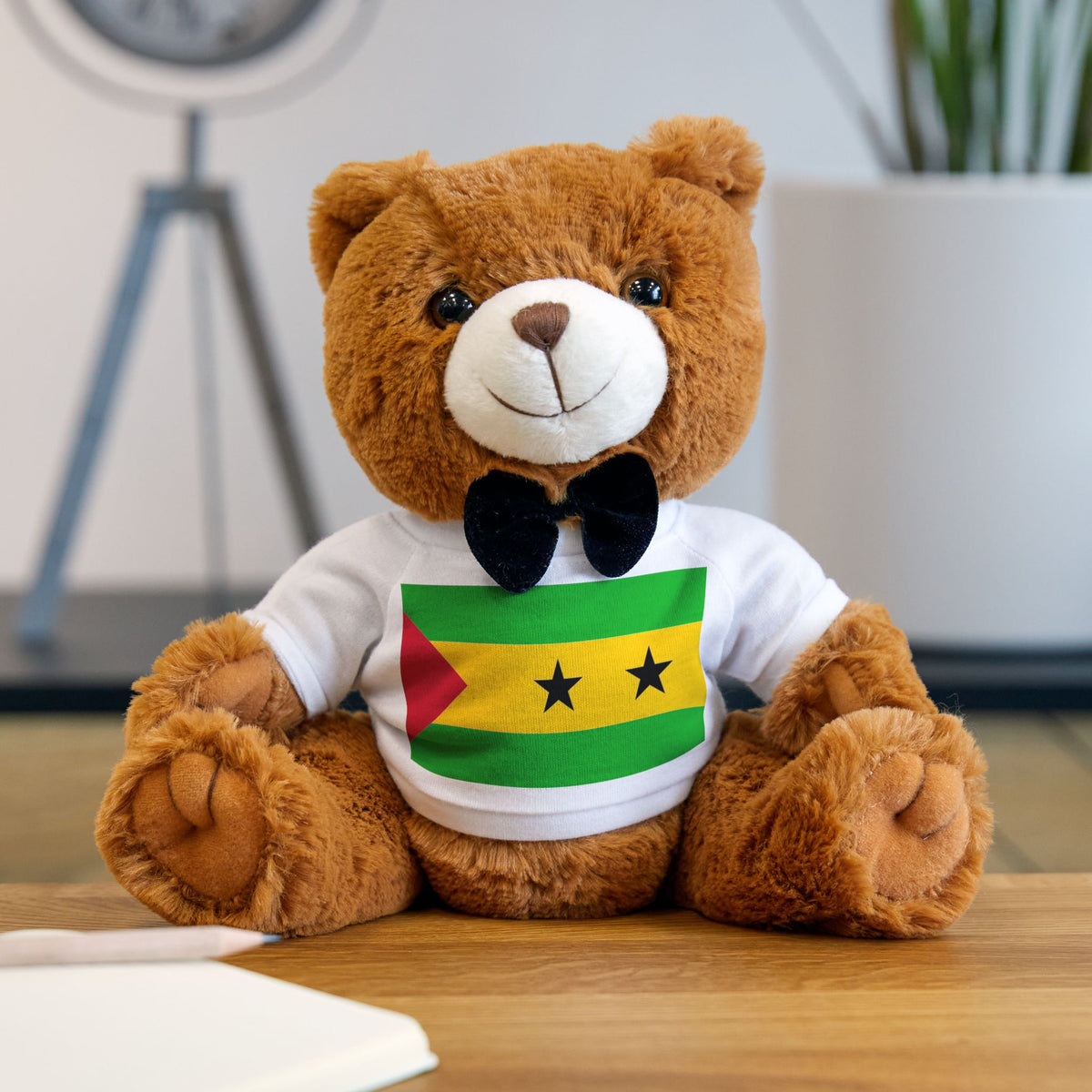 São Tomé and Príncipe Flag Teddy Bear – Plush Keepsake