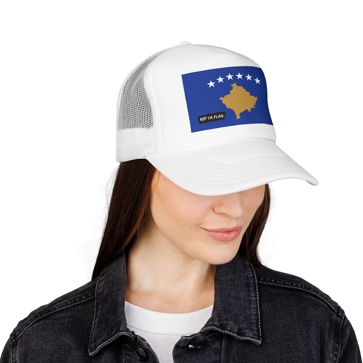 Kosovo Flag Foam Trucker Hat | Kosovar Pride Snapback Cap | Rep Ya Flag - Rep Ya Flag