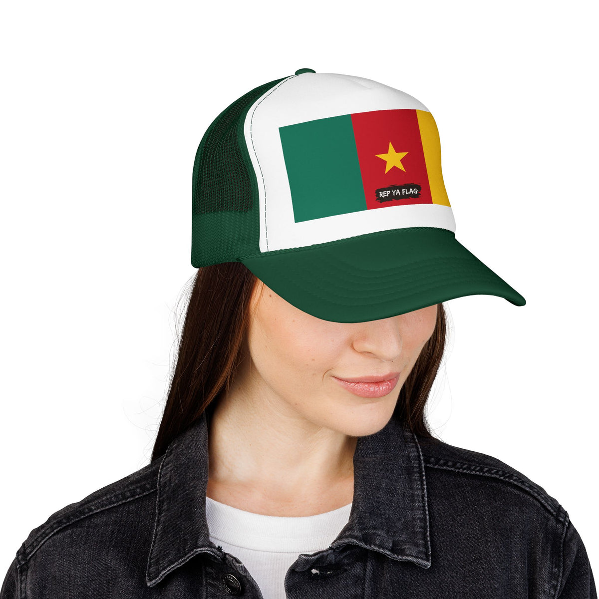 Cameroon Flag Foam Trucker Hat | Cameroonian Pride Snapback Cap | Rep Ya Flag - Rep Ya Flag