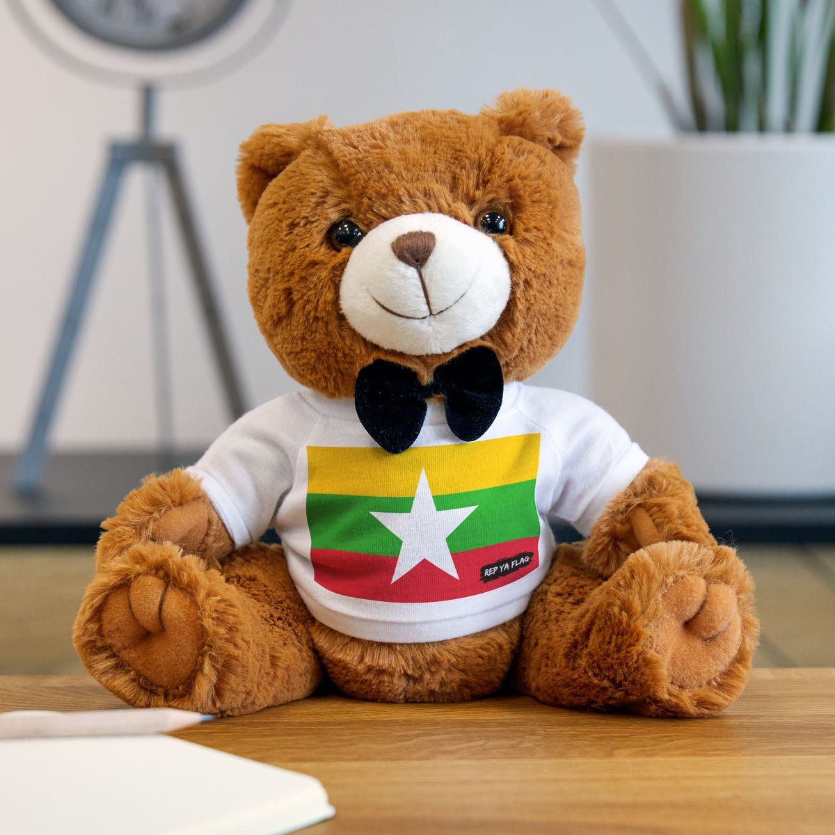 Myanmar Flag Teddy Bear | Burmese Plush Gift | Burmese Heritage Bear | Cultural Keepsake | Baby Gift Stuffed Animal - Rep Ya Flag