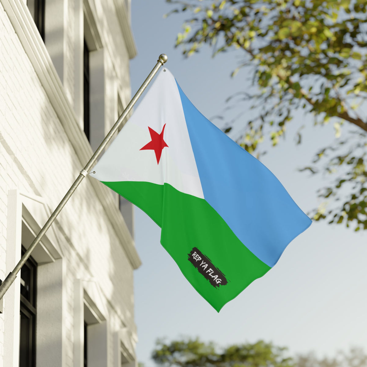 Djibouti Flag Garden Banner | Double Sided Outdoor Flag | Rep Ya Flag - Rep Ya Flag