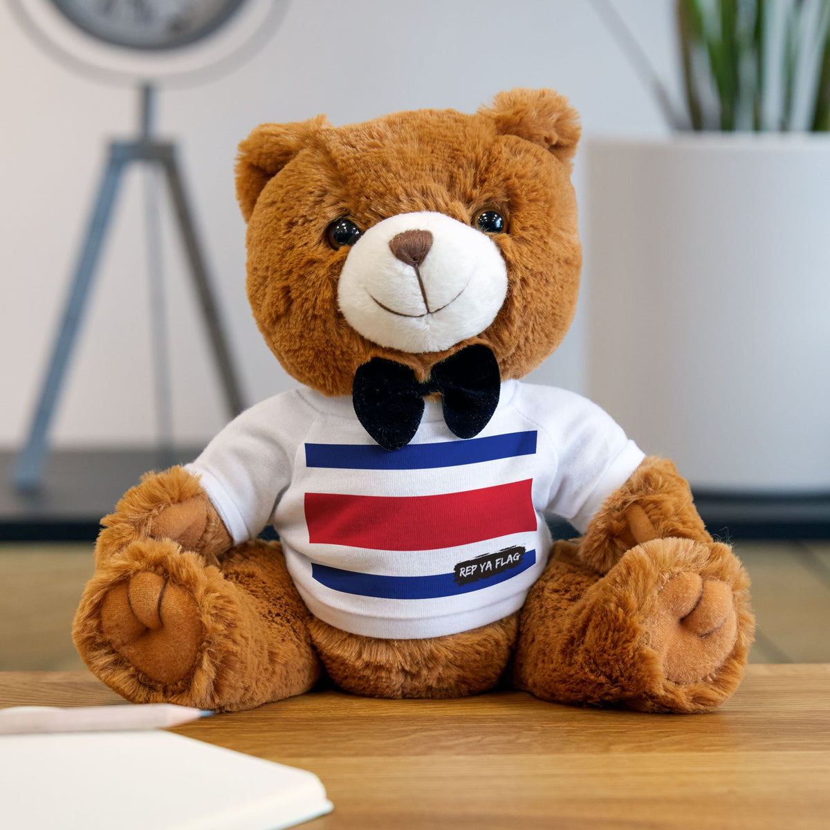 Costa Rica Flag Teddy Bear | Costa Rican Heritage Plush Gift | Rep Ya Flag - Rep Ya Flag