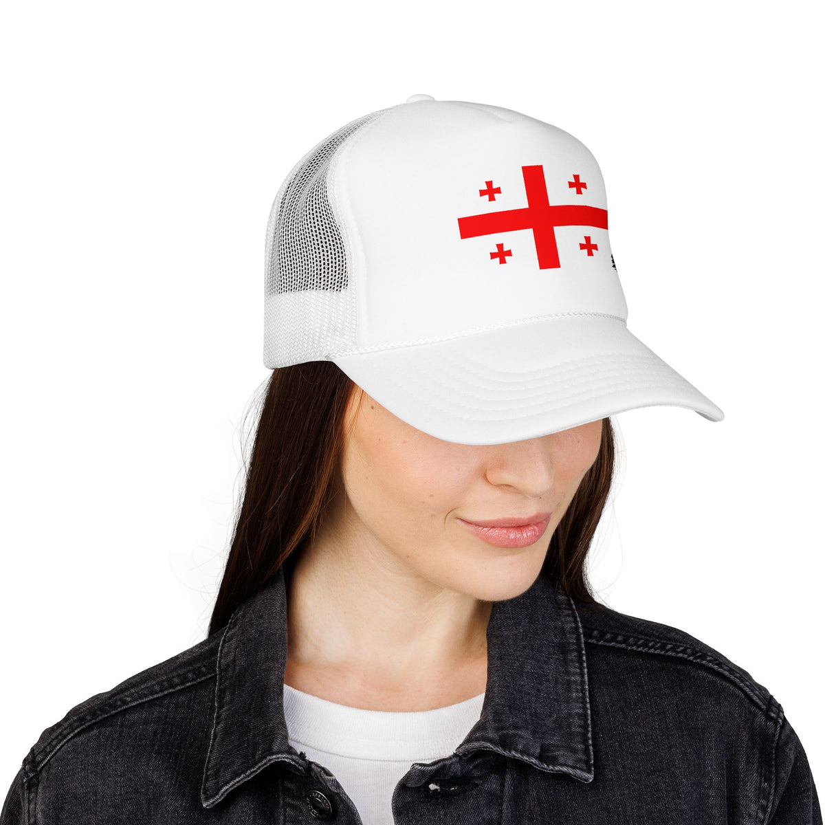Georgia Flag Foam Trucker Hat | Georgian Pride Snapback Cap | Rep Ya Flag - Rep Ya Flag