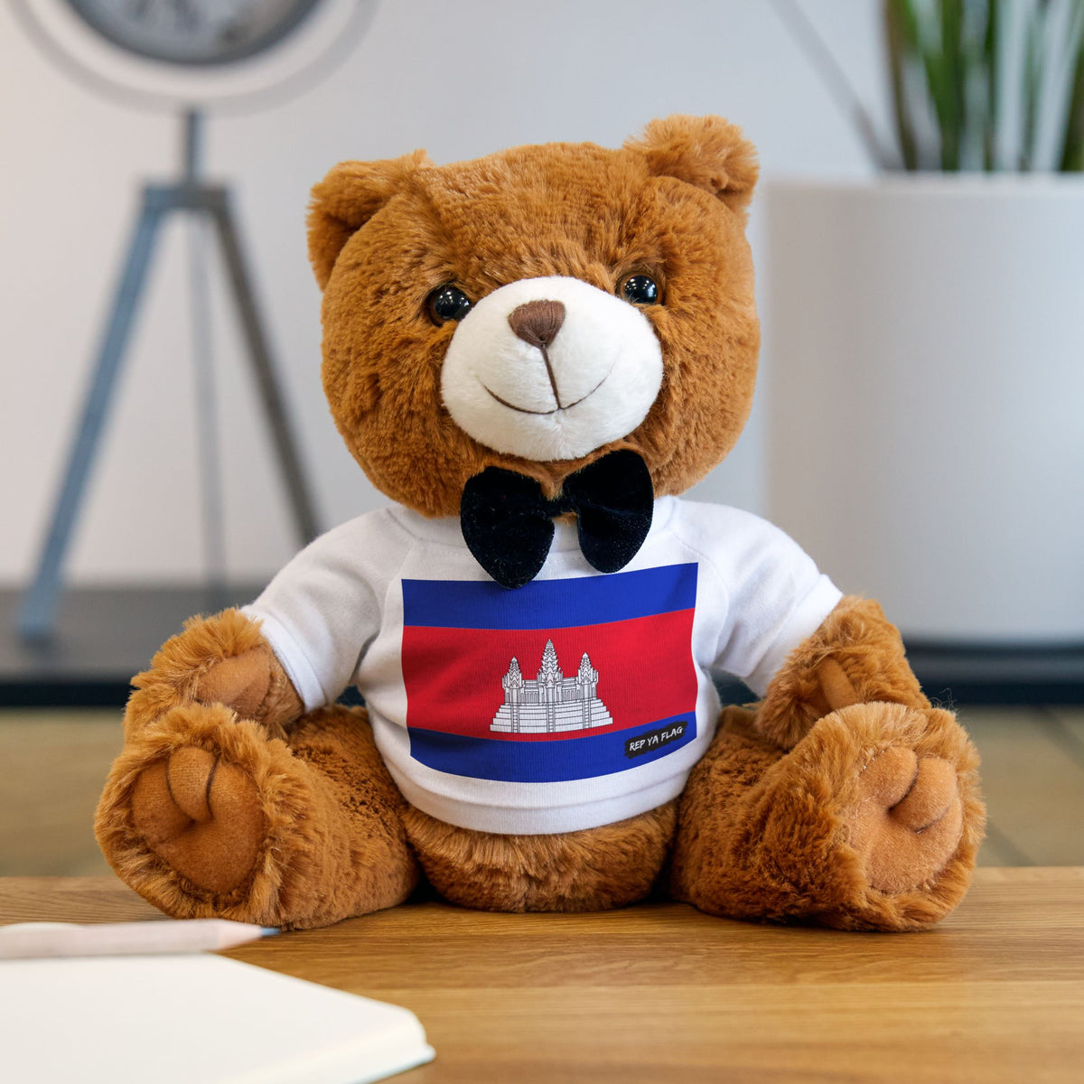 Cambodia Flag Teddy Bear | Cambodian Heritage Plush Gift | Rep Ya Flag - Rep Ya Flag