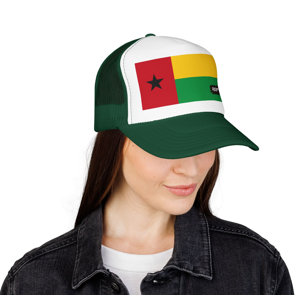 Guinea-Bissau Flag Foam Trucker Hat | Bissau-Guinean Pride Snapback Cap | Rep Ya Flag - Rep Ya Flag