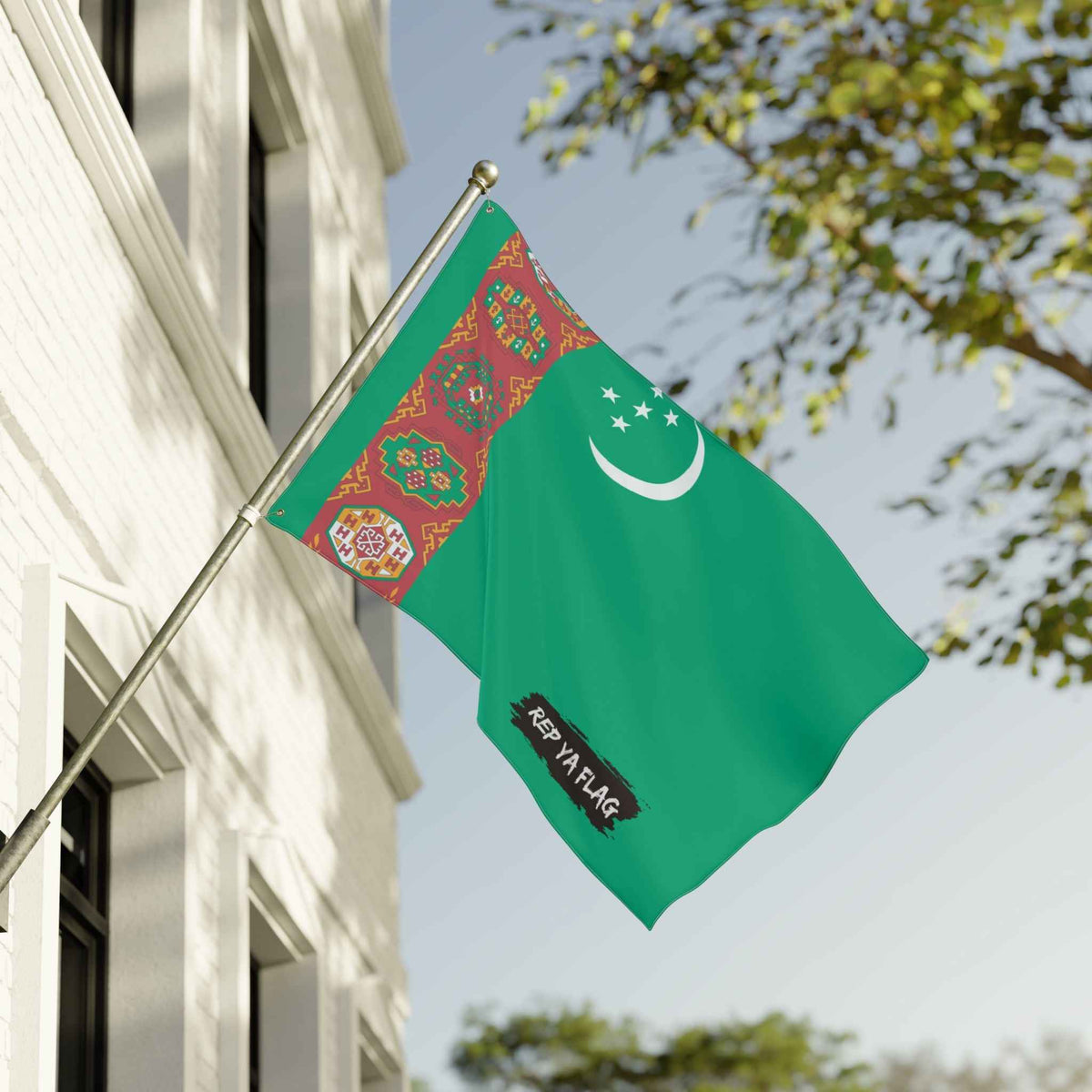 Turkmenistan Outdoor Garden Flag | Double-Sided Banner for Celebrating Heritage