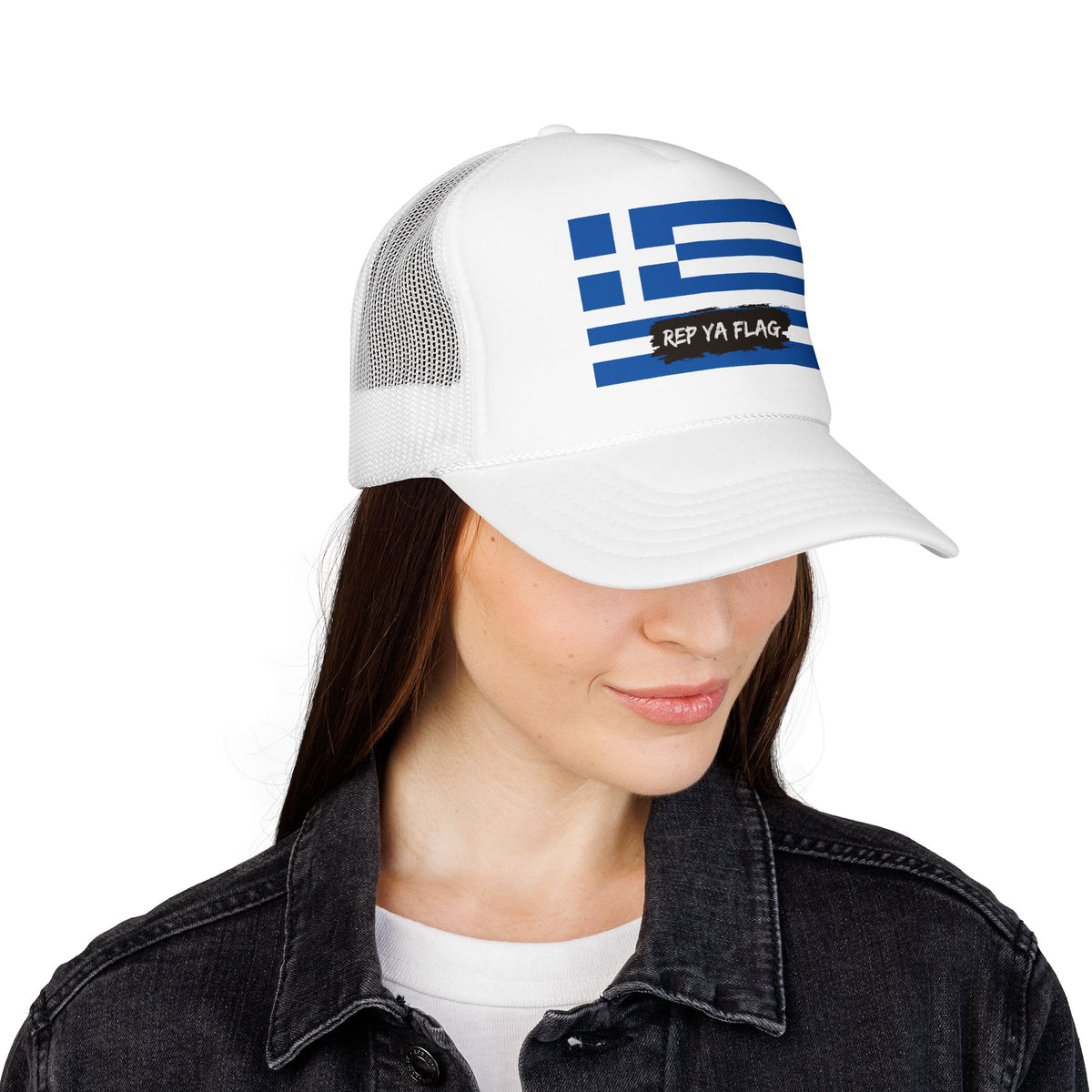 Greece Flag Foam Trucker Hat | Greek Pride Snapback Cap | Rep Ya Flag - Rep Ya Flag