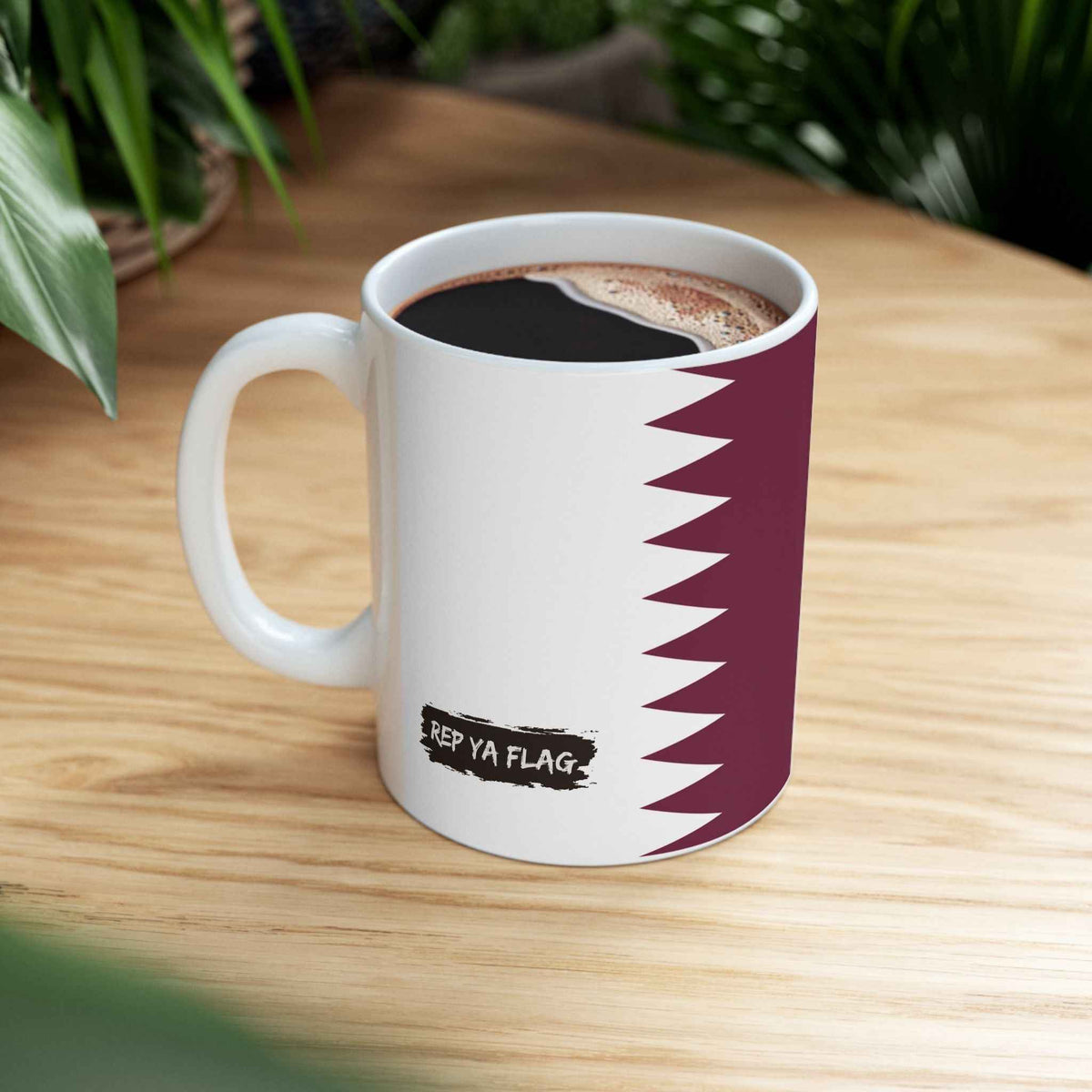 Qatar Flag Coffee Tea Mug 11oz 15oz | Rep Ya Flag Ceramic Mug