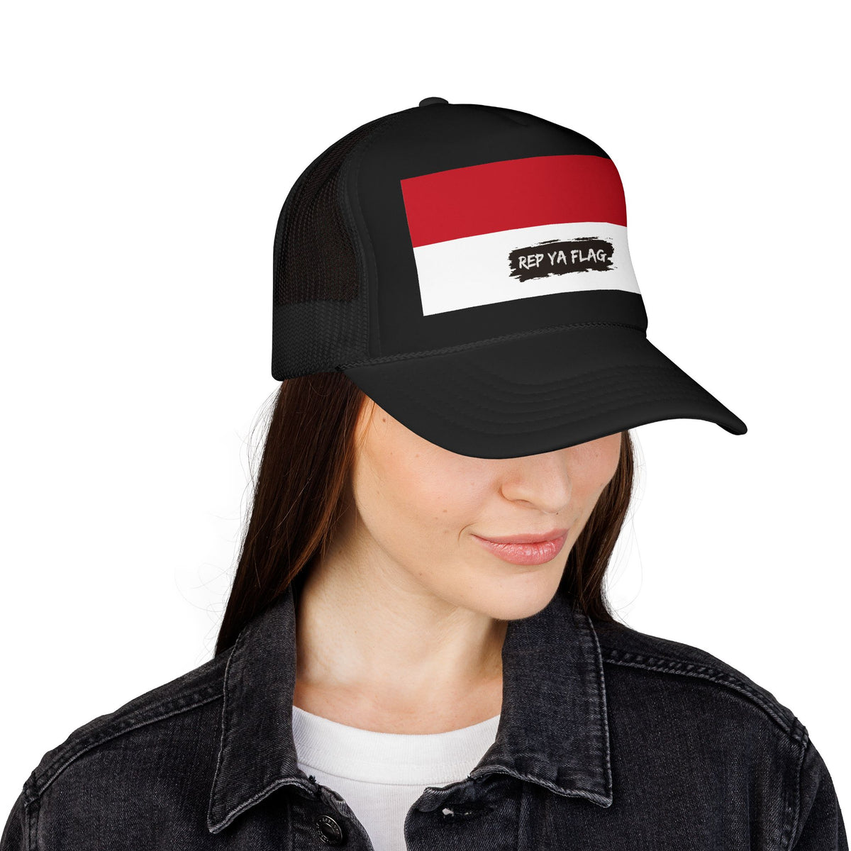 Monaco Flag Foam Trucker Hat | Monegasque Pride Snapback Cap | Rep Ya Flag - Rep Ya Flag