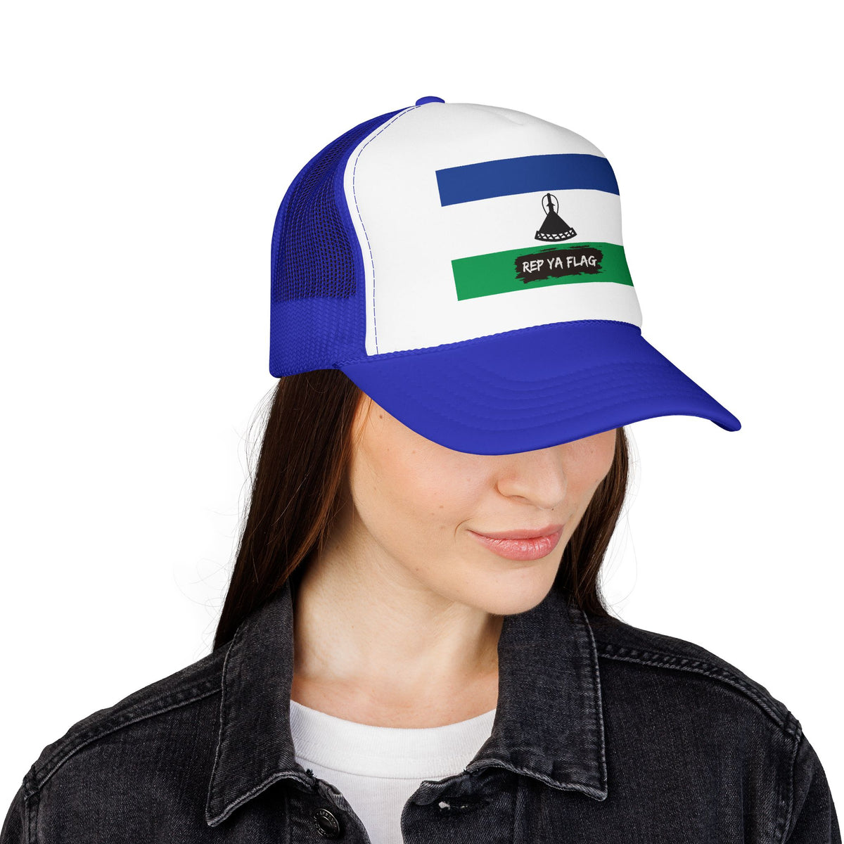 Lesotho Flag Foam Trucker Hat | Basotho Pride Snapback Cap | Rep Ya Flag - Rep Ya Flag