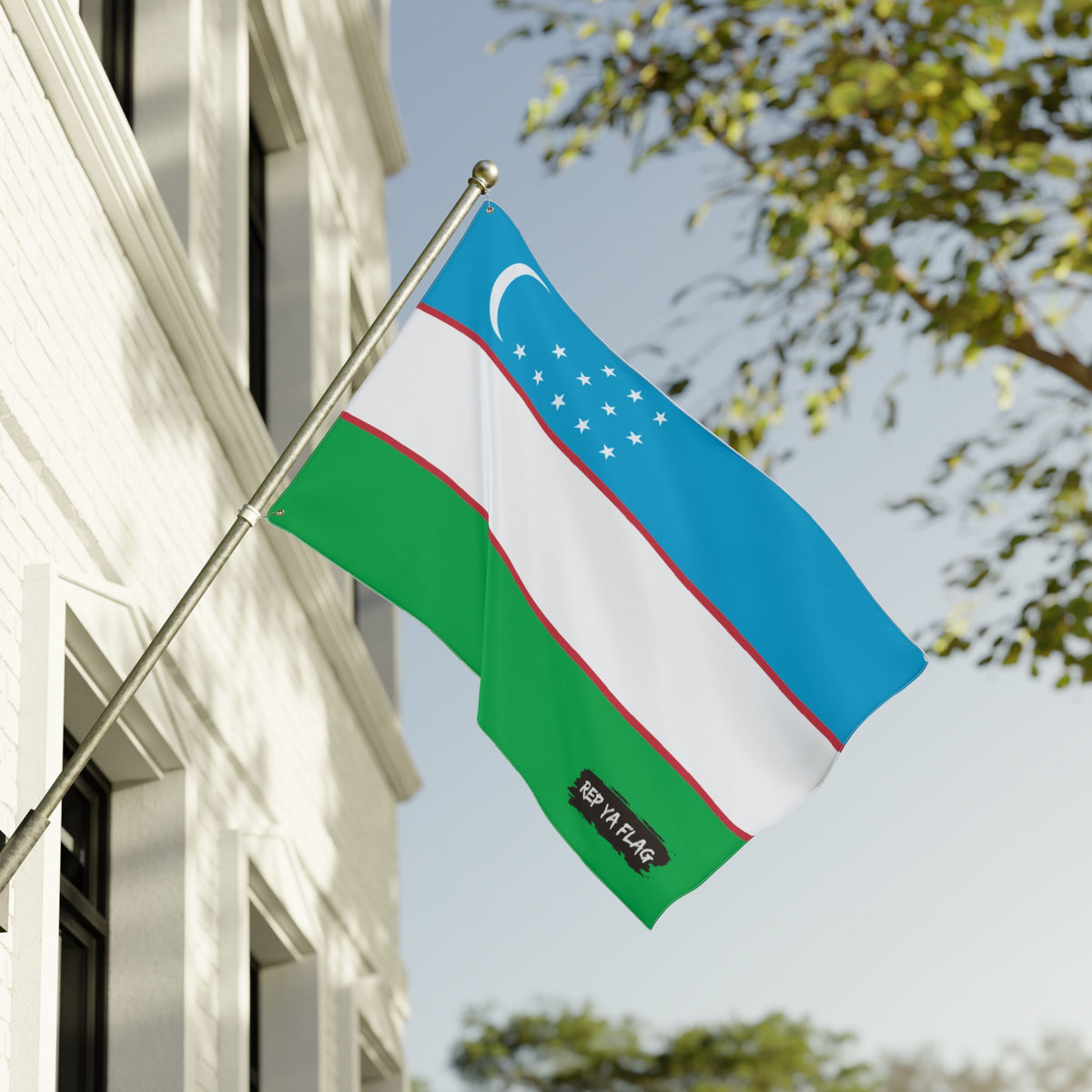 Uzbekistan Double‑Sided Flag – Outdoor Garden Banner