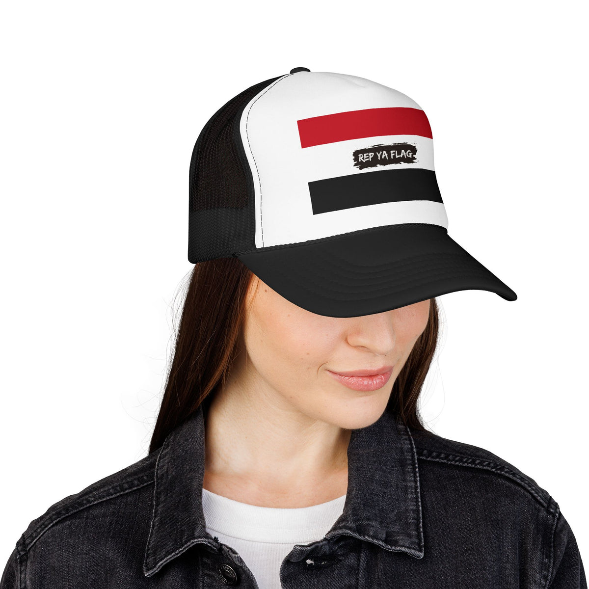 Yemen Flag Foam Trucker Hat – Mesh Snapback Cap
