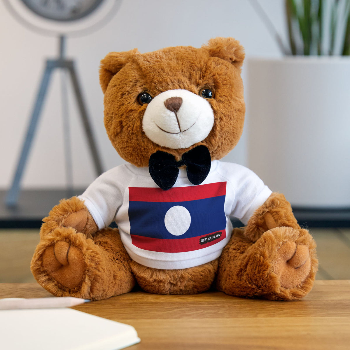 Laos Flag Teddy Bear | Laotian Heritage Plush Gift | Rep Ya Flag - Rep Ya Flag