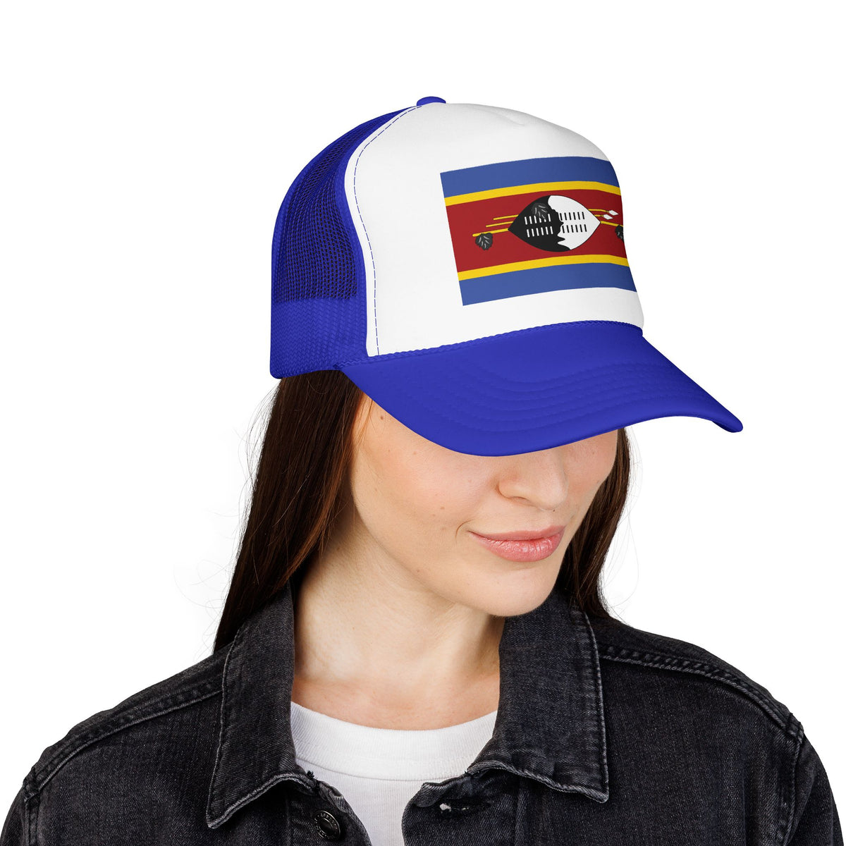 Eswatini Flag Foam Trucker Hat | Swazi Pride Snapback Cap | Rep Ya Flag - Rep Ya Flag