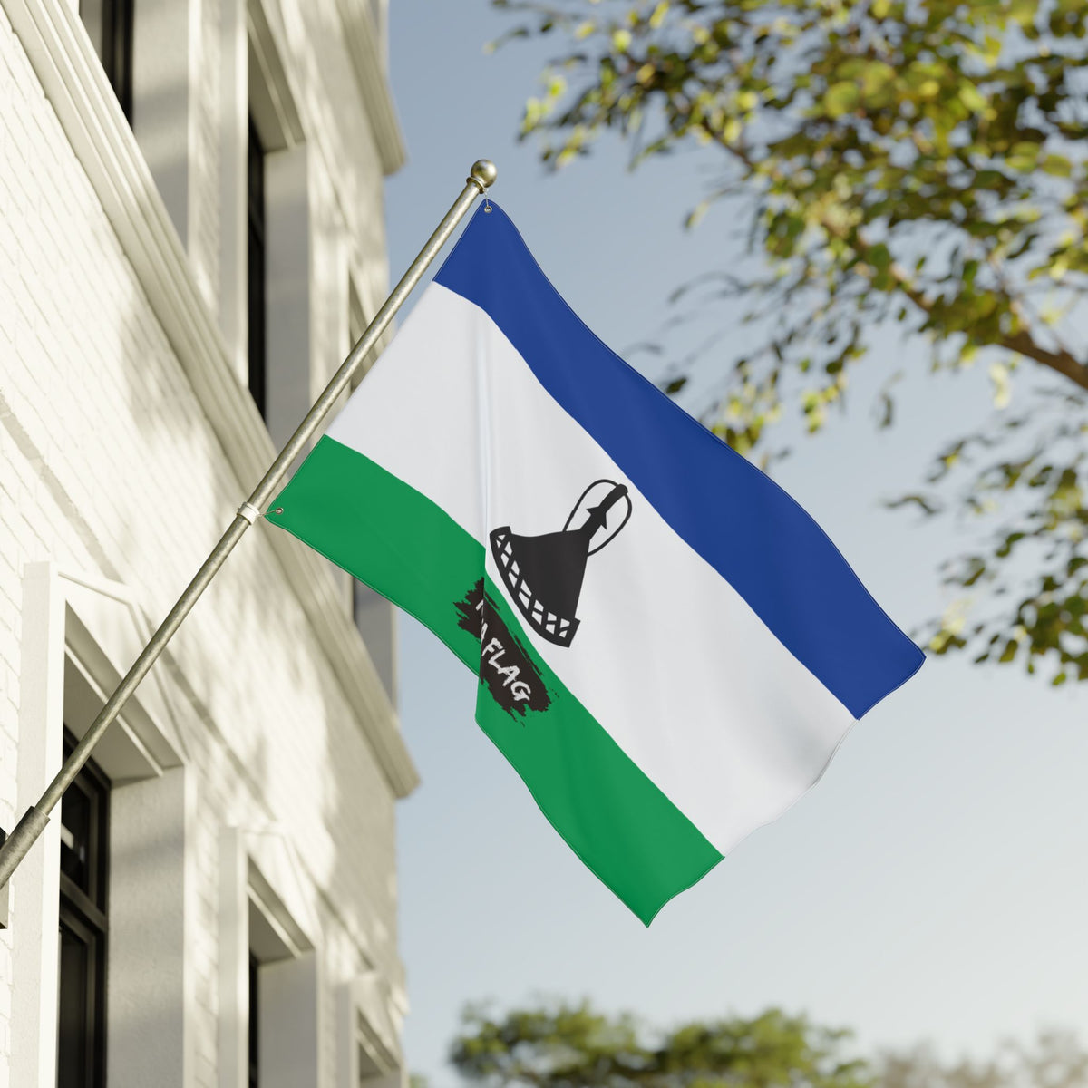 Lesotho Flag Garden Banner | Double Sided Outdoor Flag | Rep Ya Flag - Rep Ya Flag