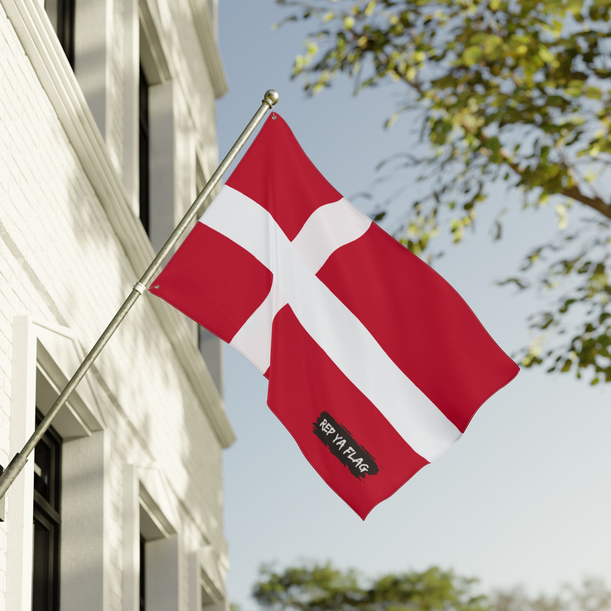 Denmark Flag Garden Banner | Double Sided Outdoor Flag | Rep Ya Flag - Rep Ya Flag