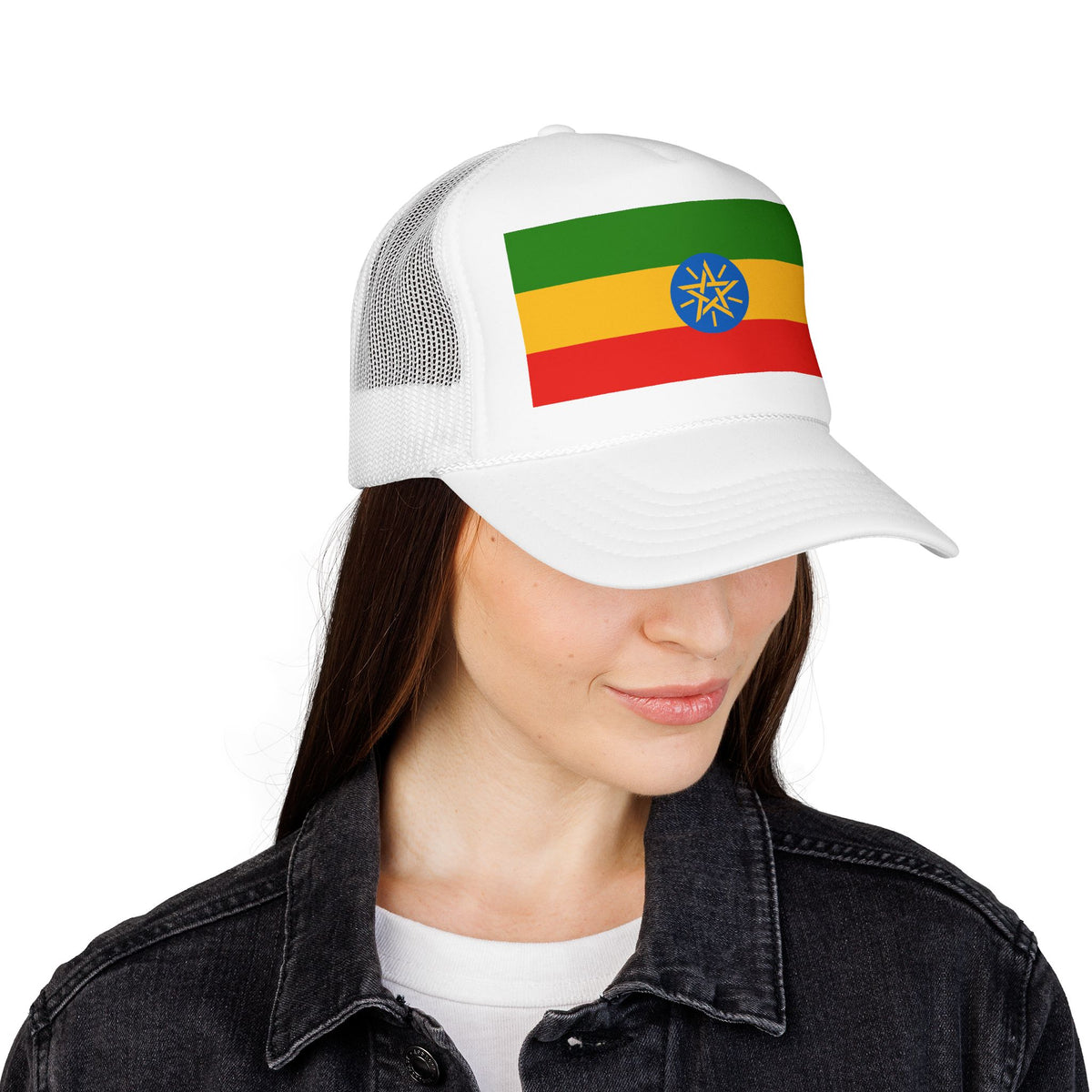 Ethiopia Flag Foam Trucker Hat | Ethiopian Pride Snapback Cap | Rep Ya Flag - Rep Ya Flag